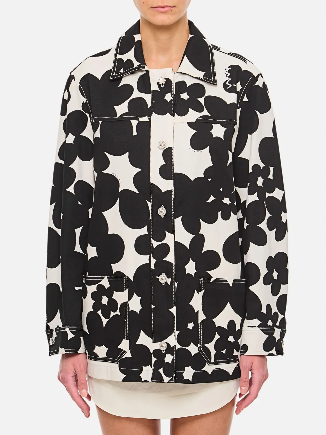 Overshirt Marni in cotone con stampa floreale