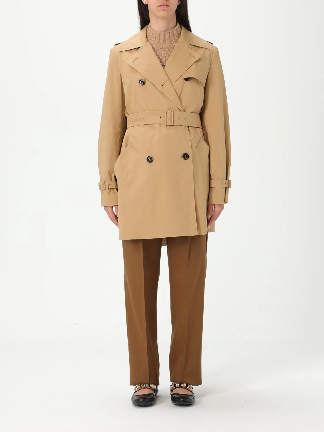 Trench a doppiopetto in cotone Max Mara