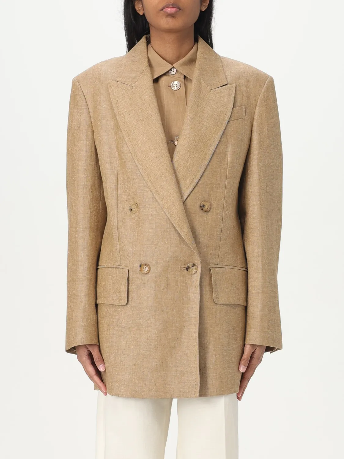 Blazer doppiopetto Max Mara in misto lino