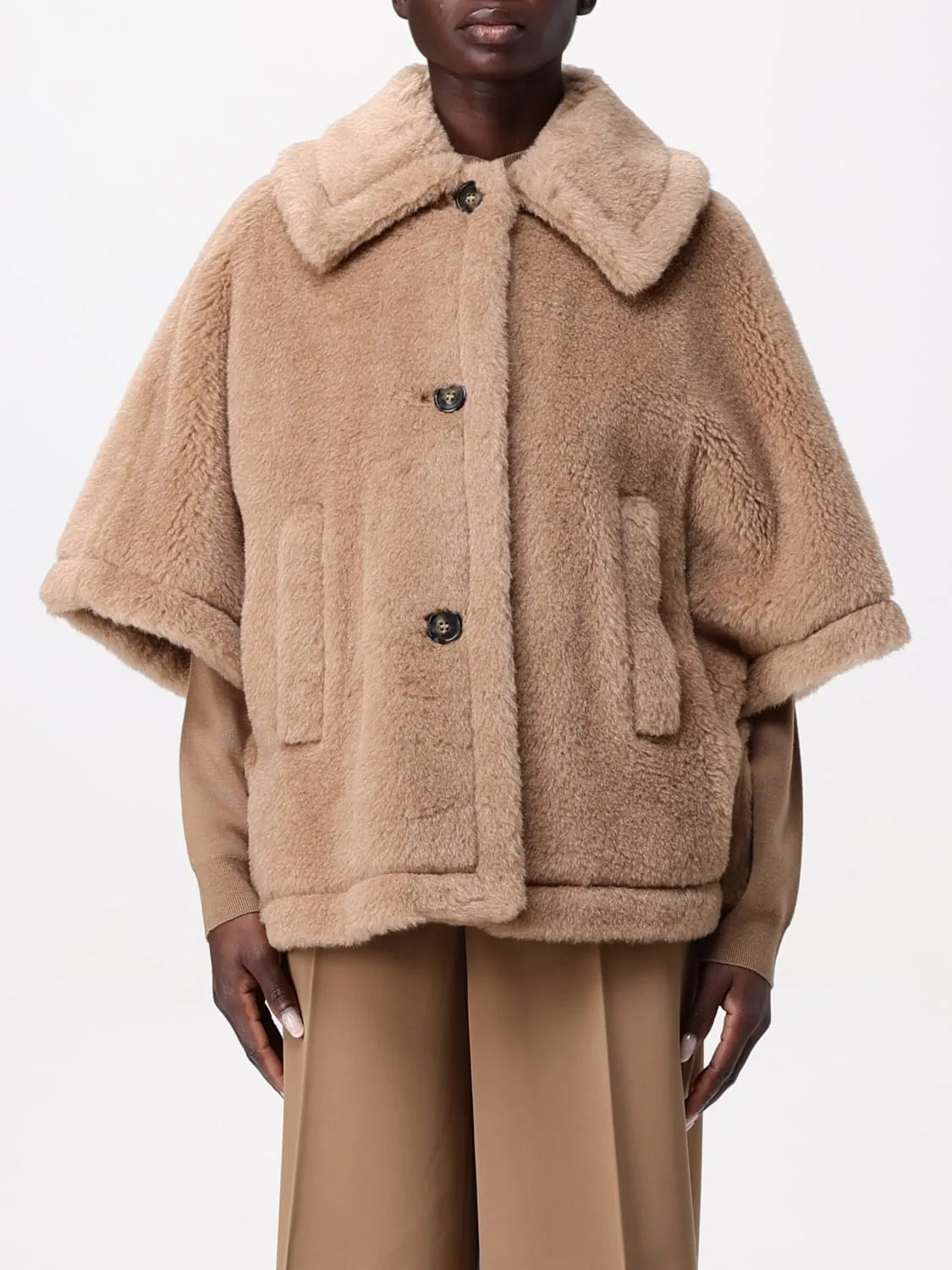 Mantella teddy di alpaca e lana Max Mara