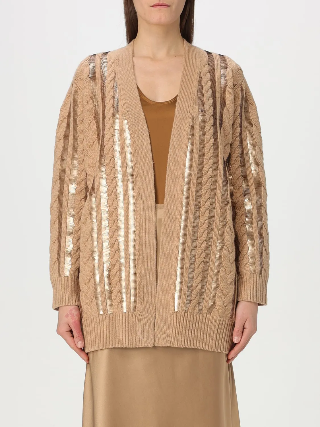 Cardigan Max Mara in lana e cashmere tricot