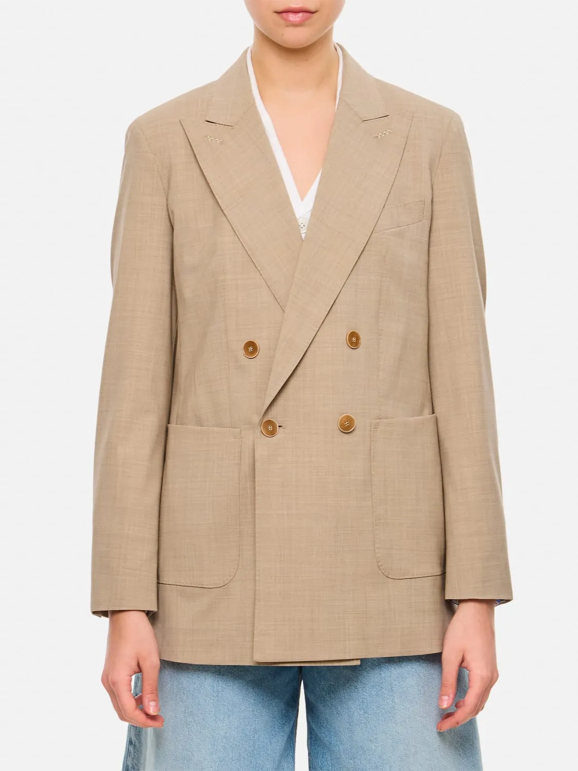 Blazer doppiopetto Max Mara in lana stretch
