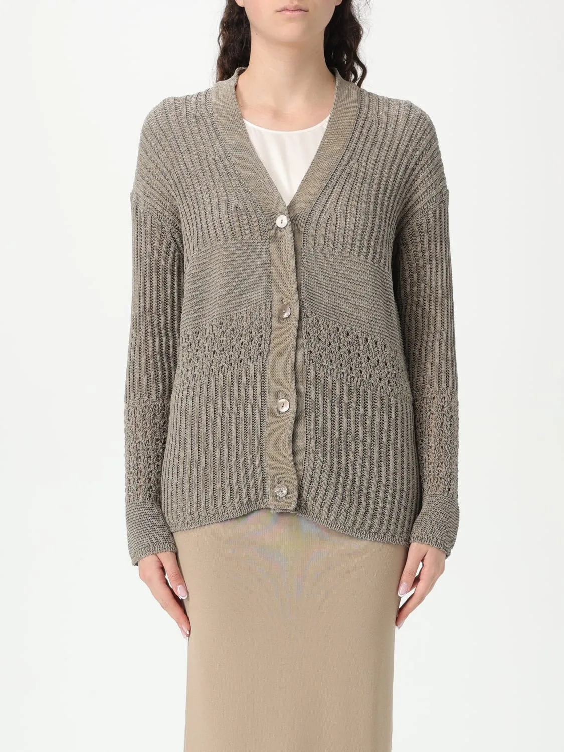 Cardigan a coste in misto cotone Max Mara