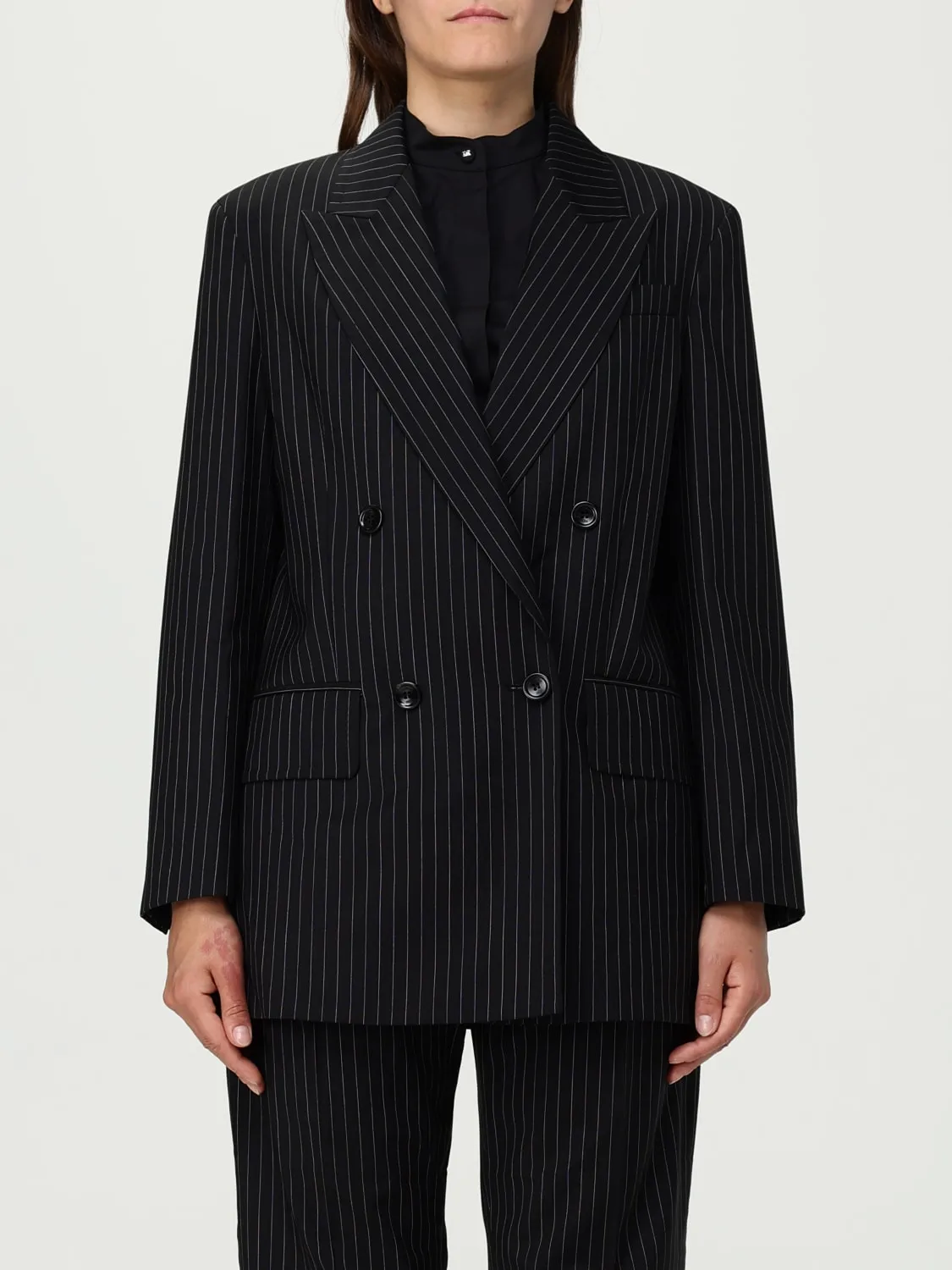 Blazer doppiopetto Max Mara in lana gessata