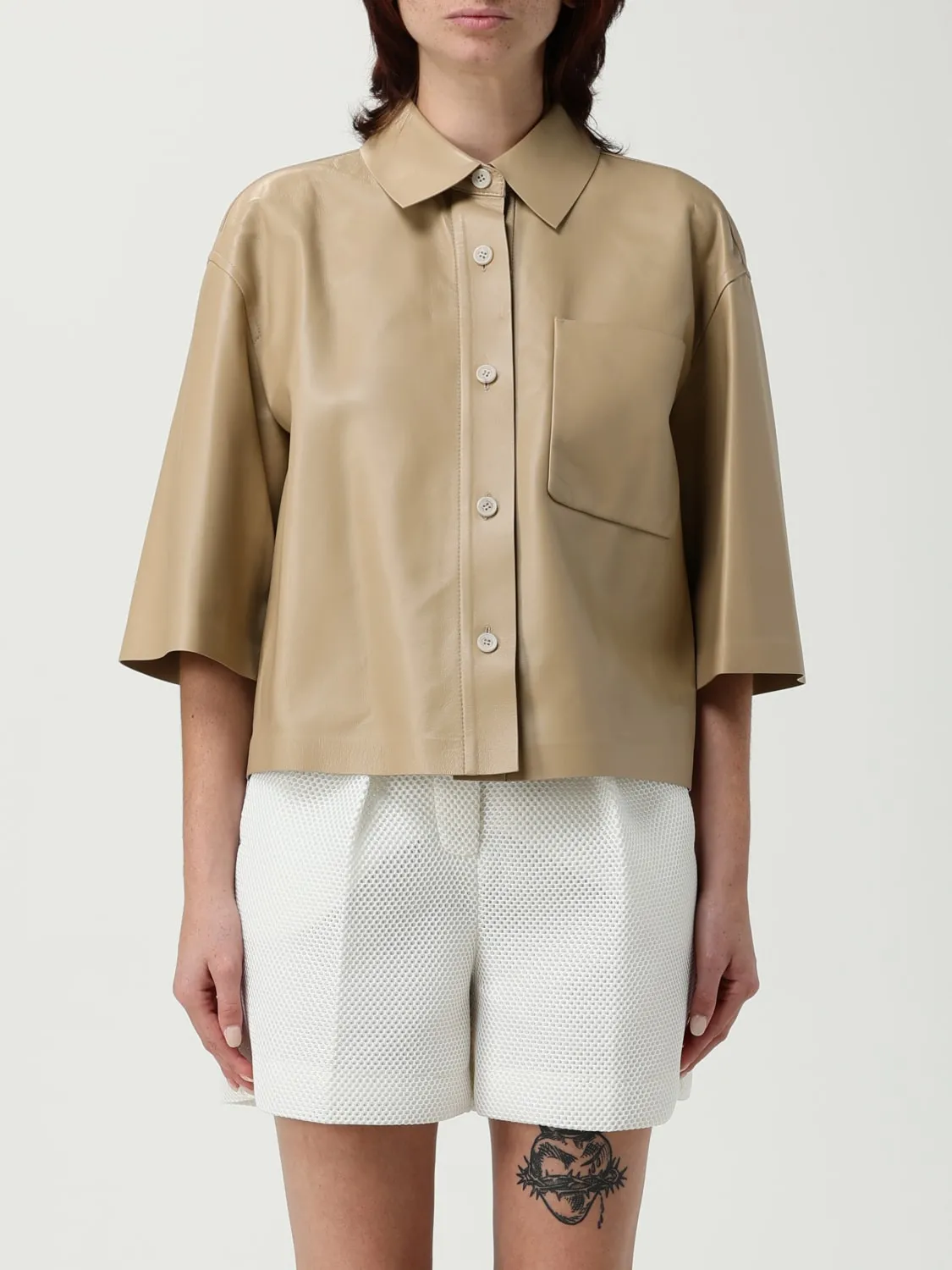 Overshirt Max Mara in pelle