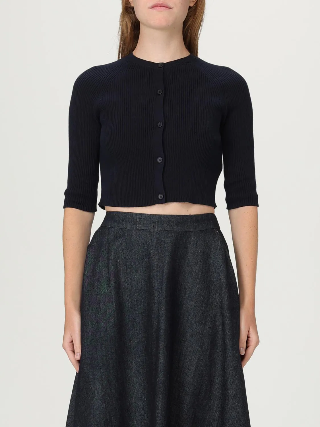 Cardigan in cotone crop Max Mara