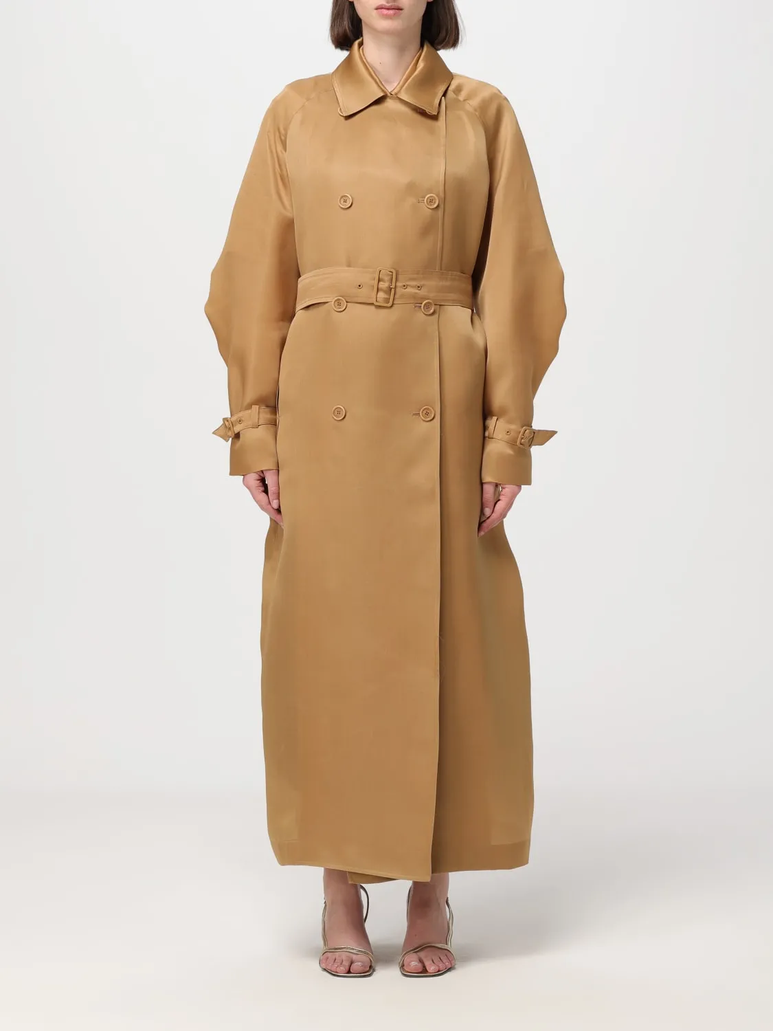 Trench doppiopetto Max Mara in seta