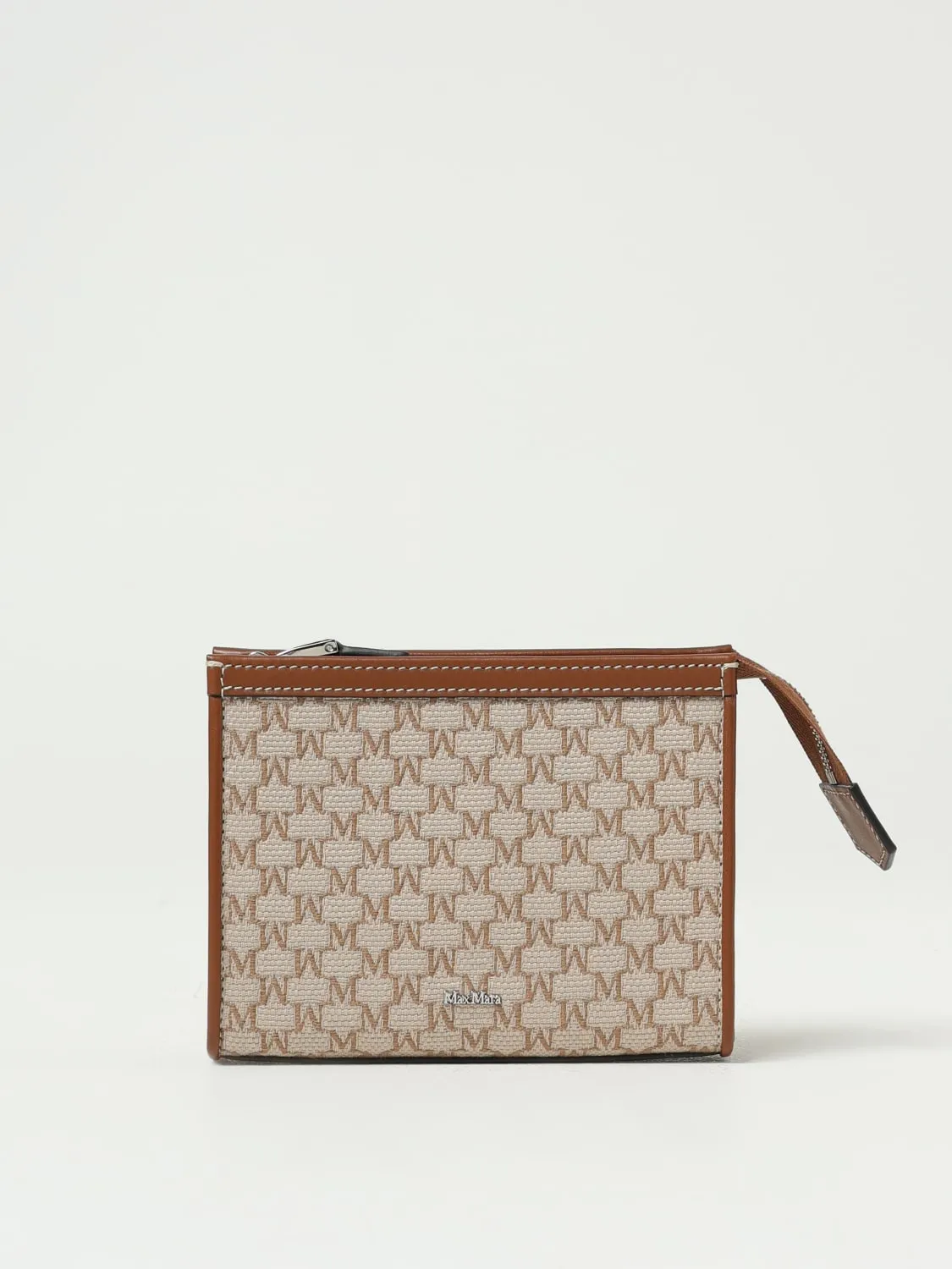 Pochette in tela di cotone e pelle Max Mara