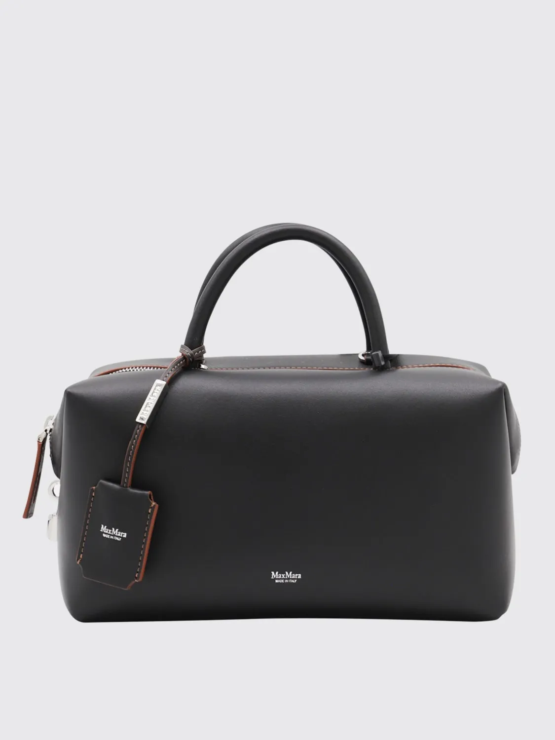 Borsa a mano in pelle liscia Max Mara