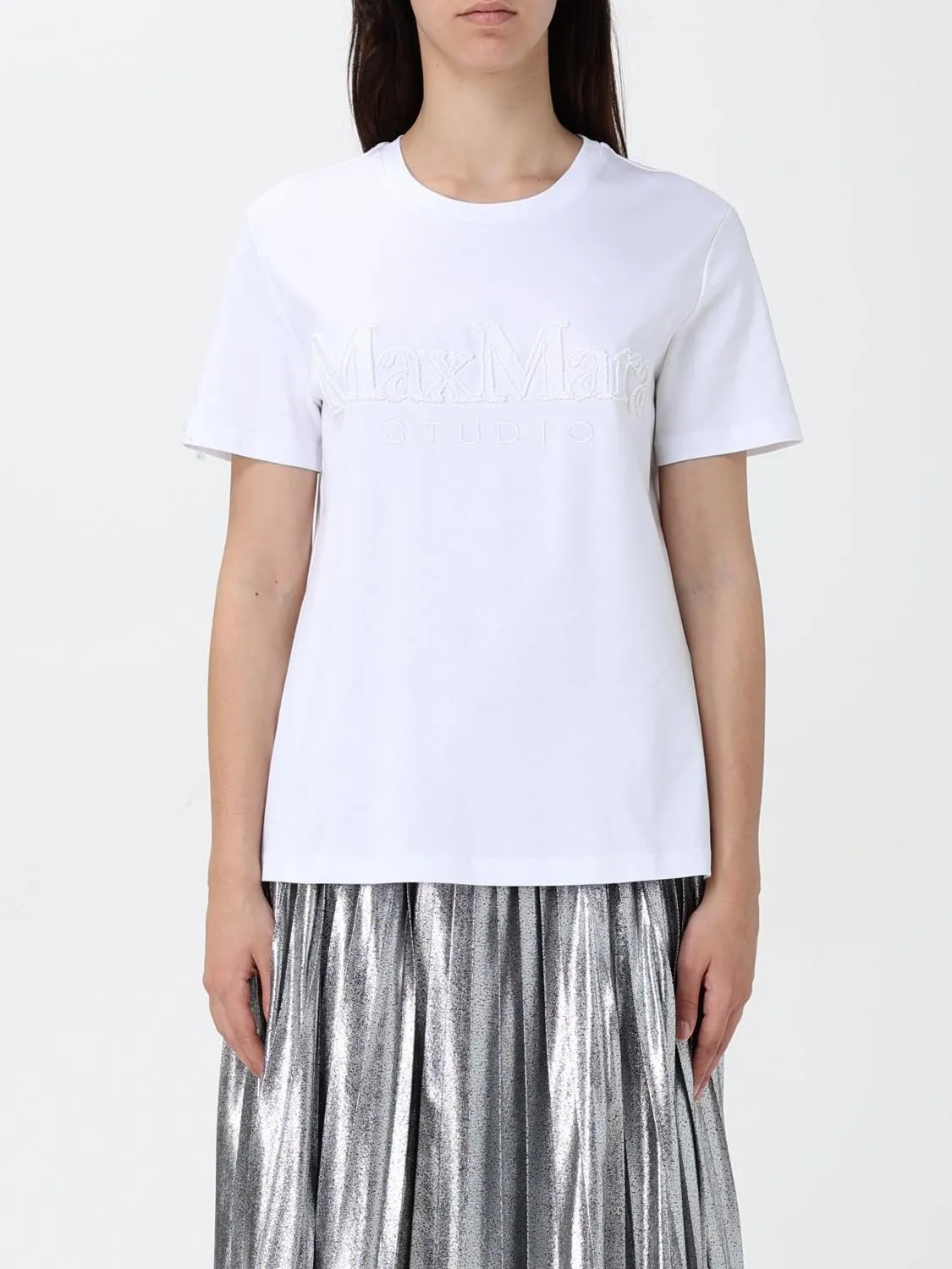 T-shirt in cotone con logo Max Mara Studio
