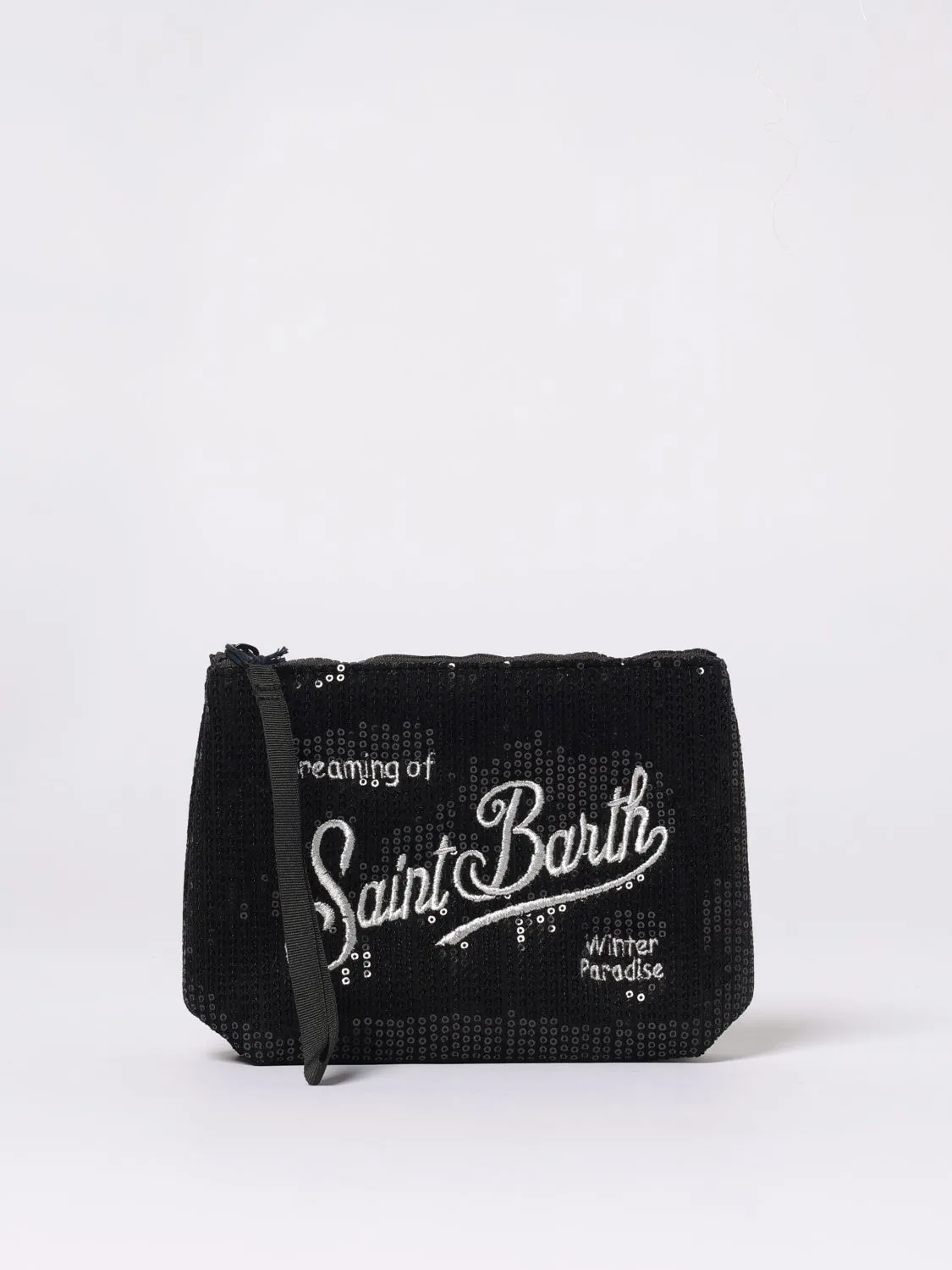 Pochette Aline Mc2 Sant Barth in neoprene con paillettes ricamate