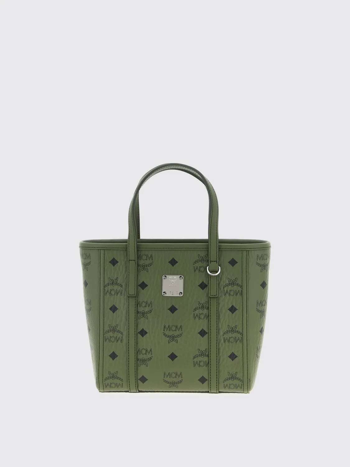 Borsa Toni Small MCM in cotone spalmato con logo all over