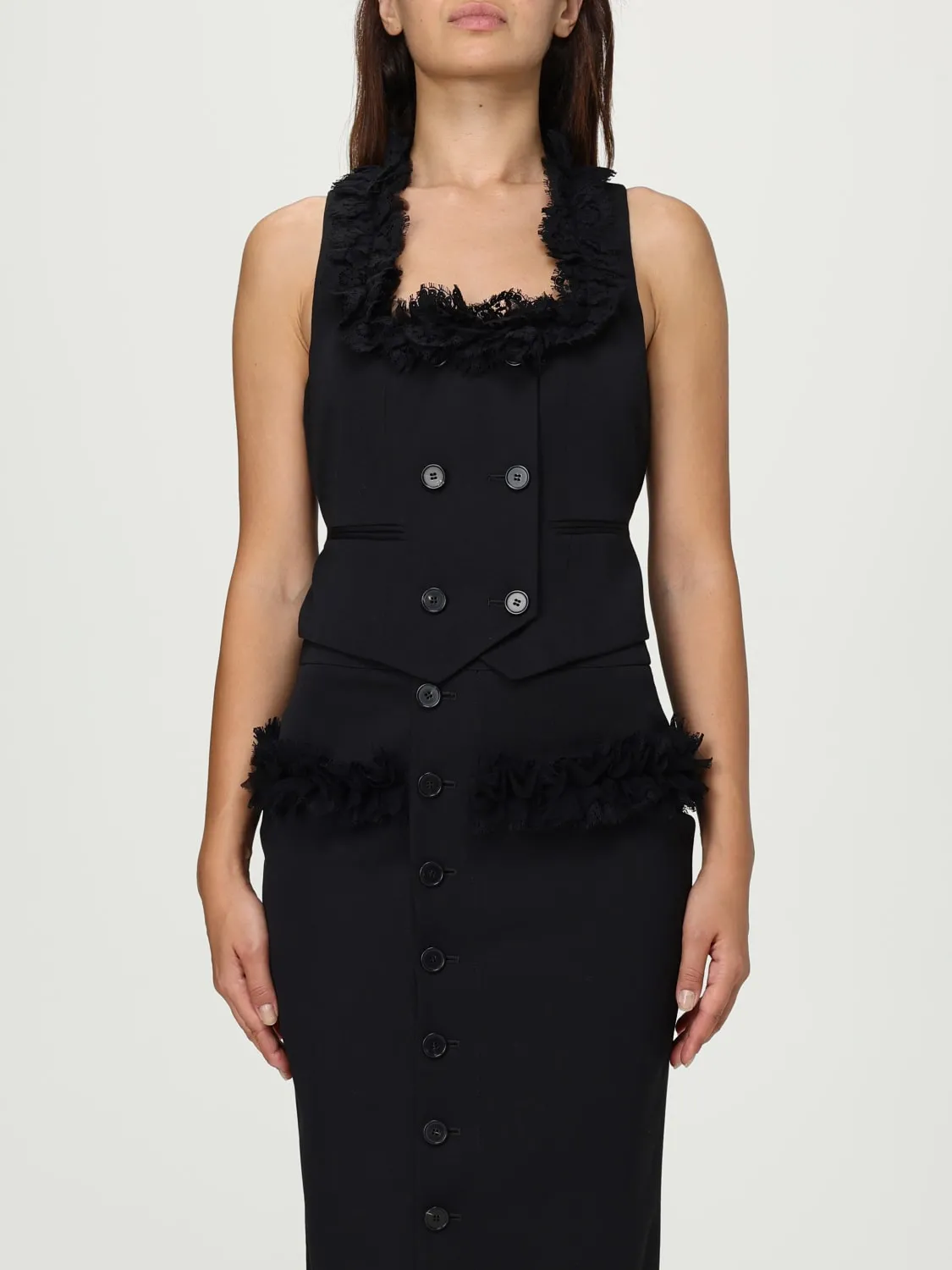 Gilet McQueen in lana con rouches