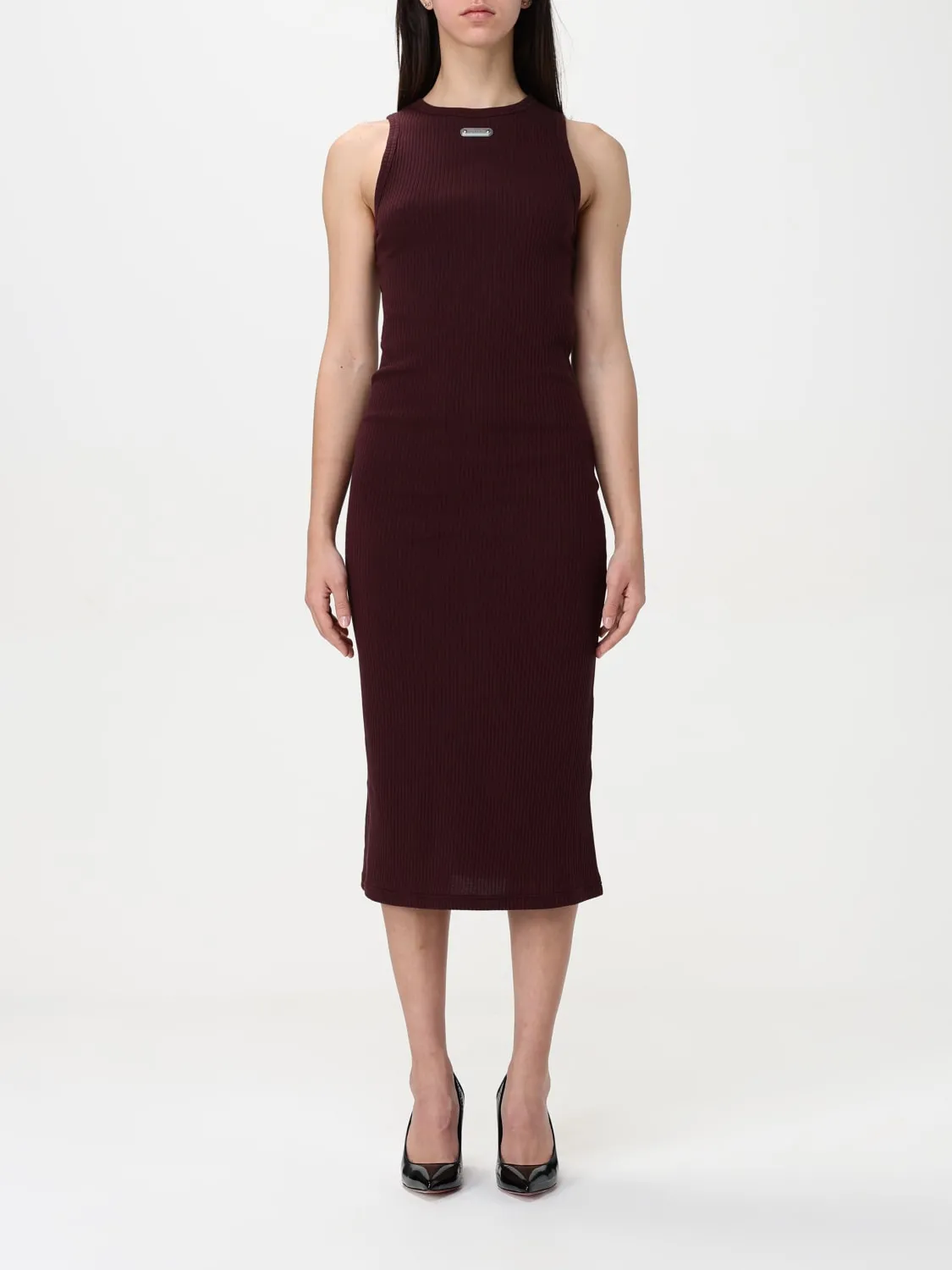 Abito midi McQueen in maglia di cotone