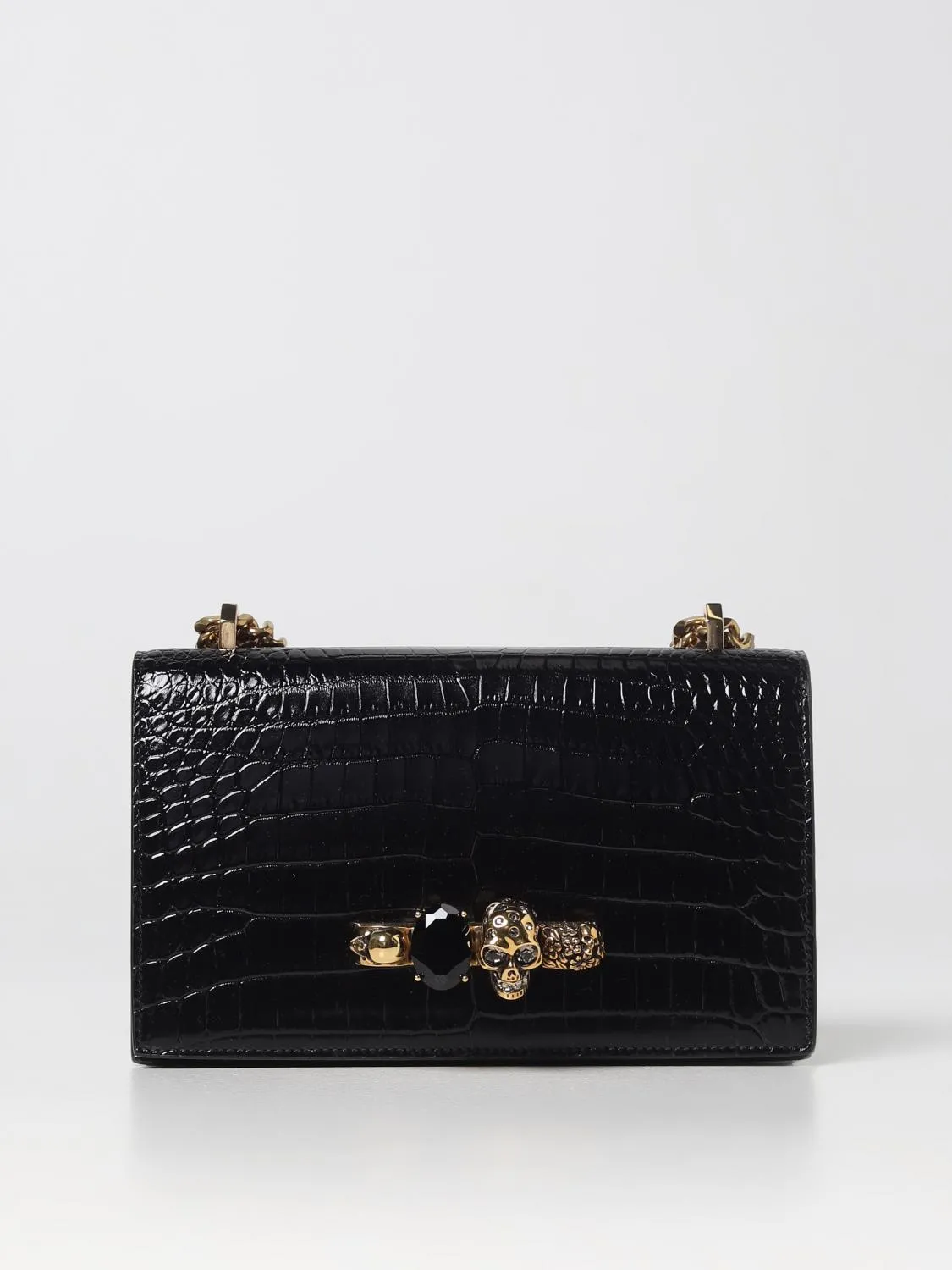 Borsa The Jewelled McQueen in pelle stampa cocco