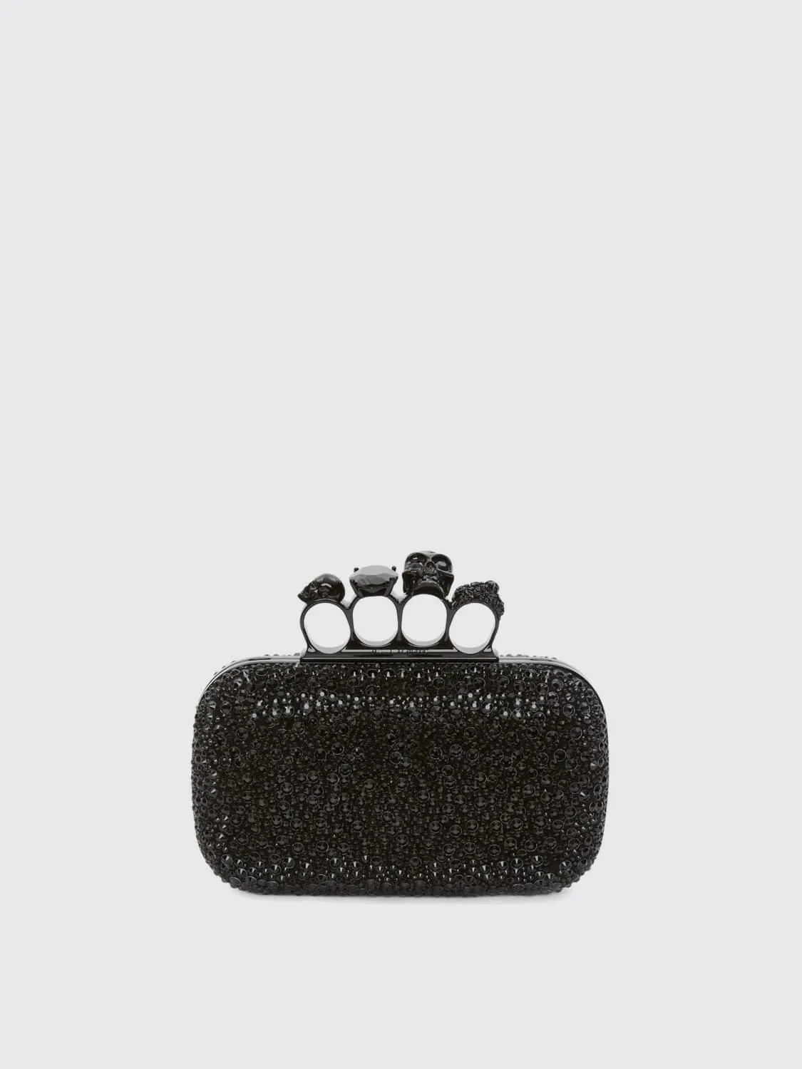 Clutch Knuckle McQueen in pelle con cristalli all over