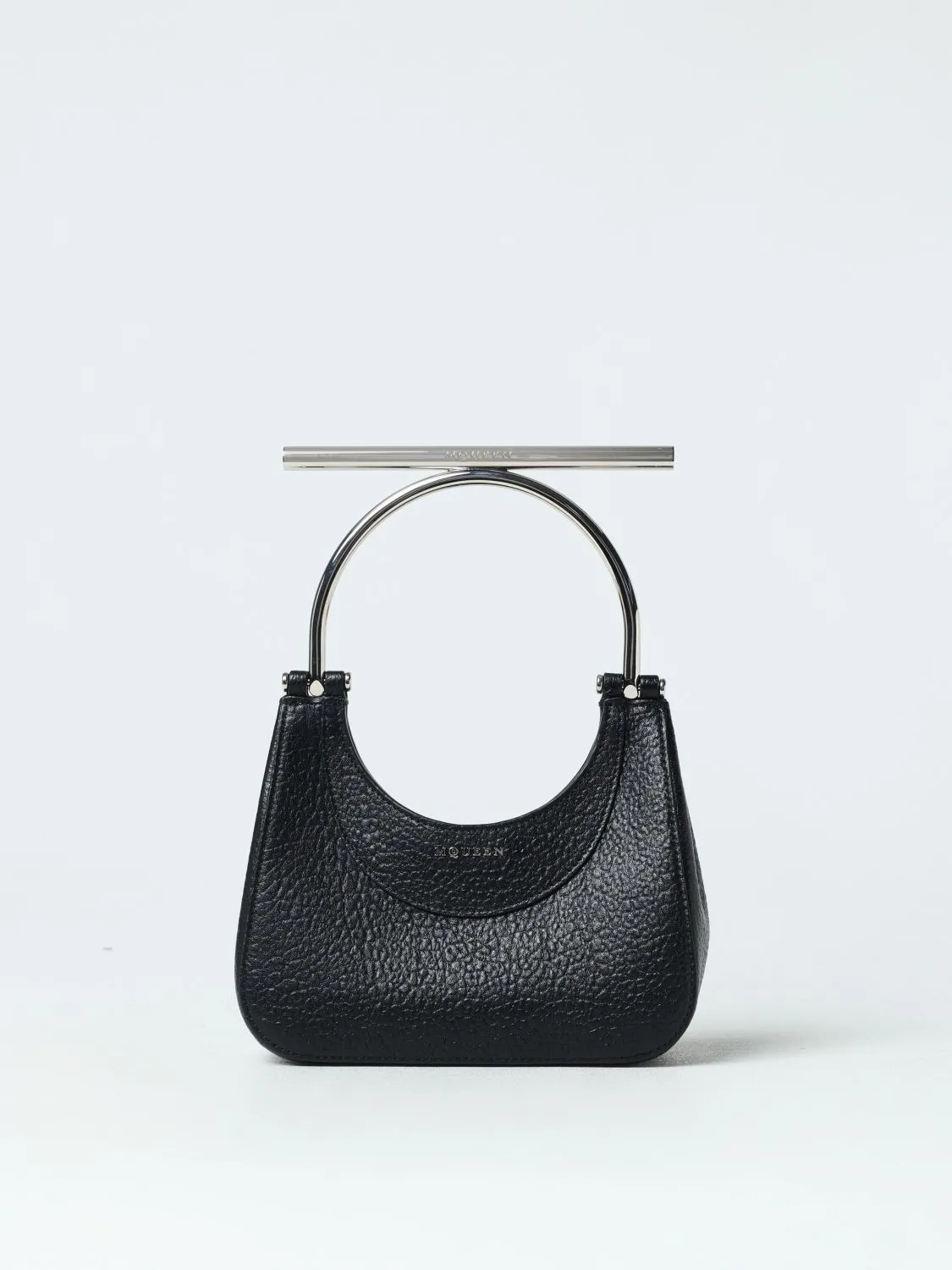 Borsa Cross-Bar Mini McQueen in pelle a grana