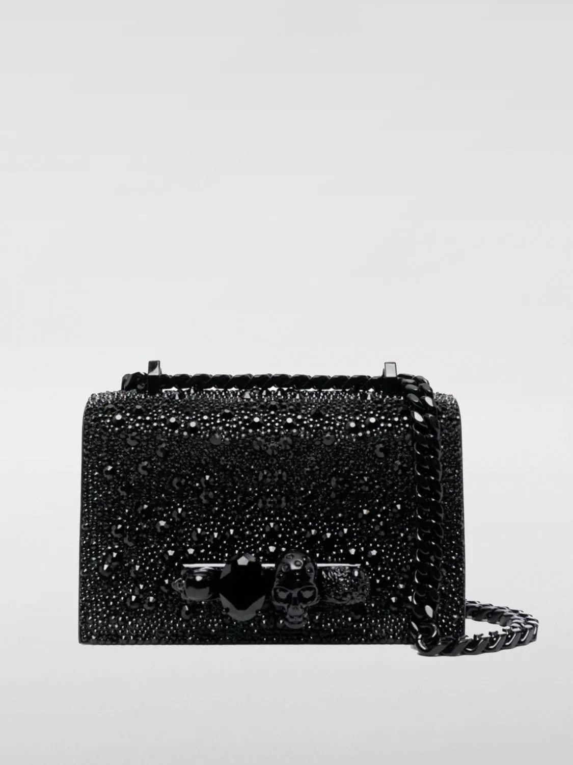 Borsa Jewelled McQueen in pelle con strass all over