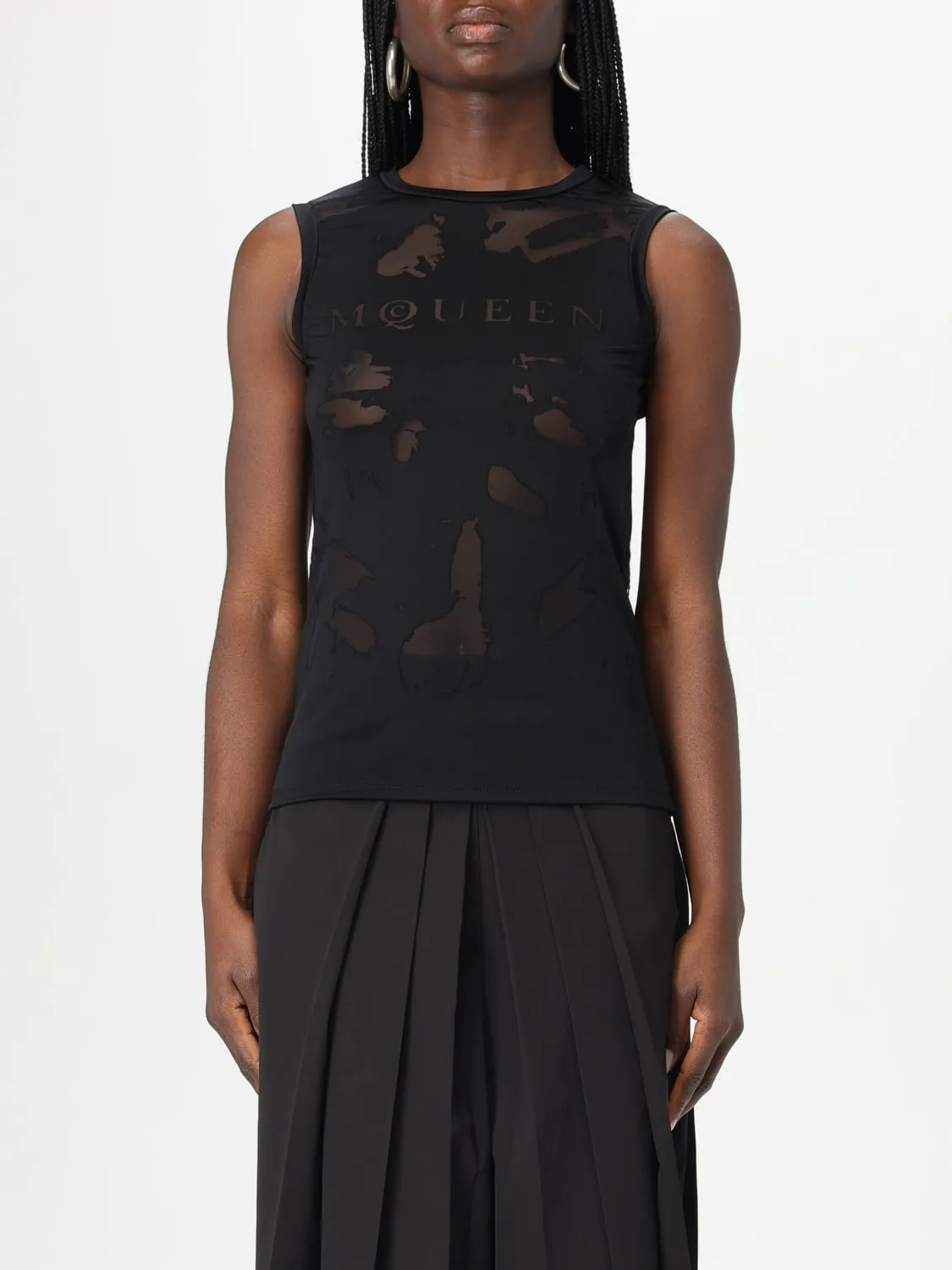 Top con inserti effetto consumato McQueen