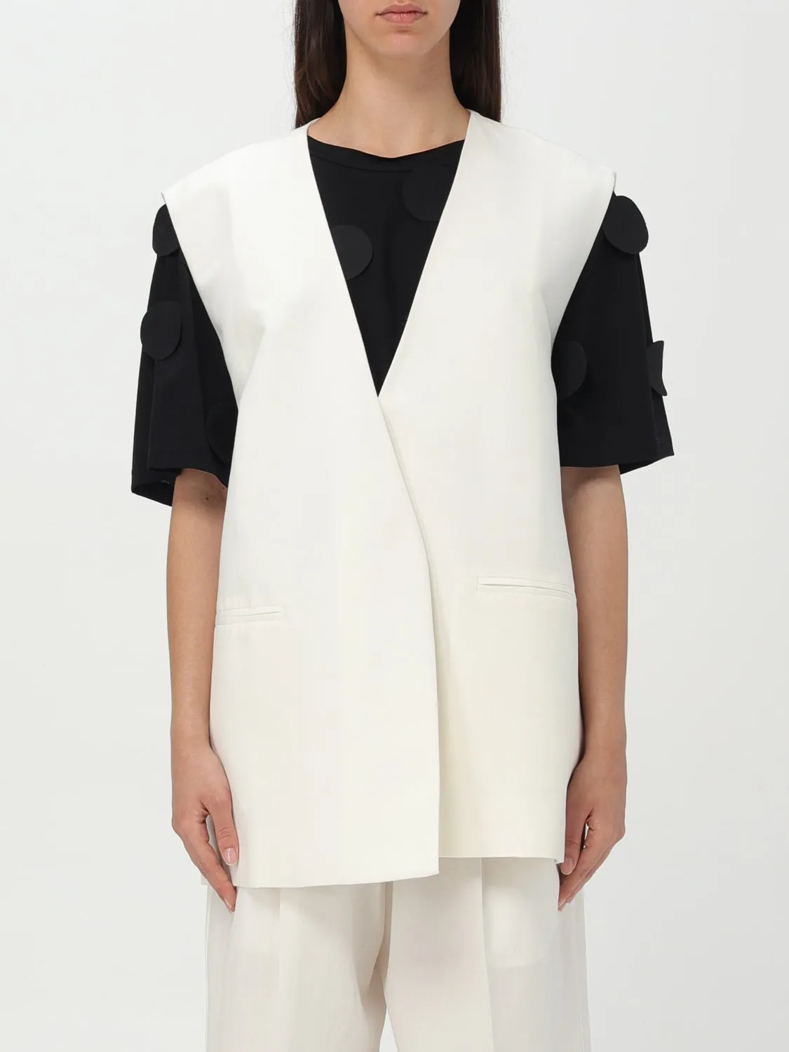 Gilet a monopetto Meimej in misto lino