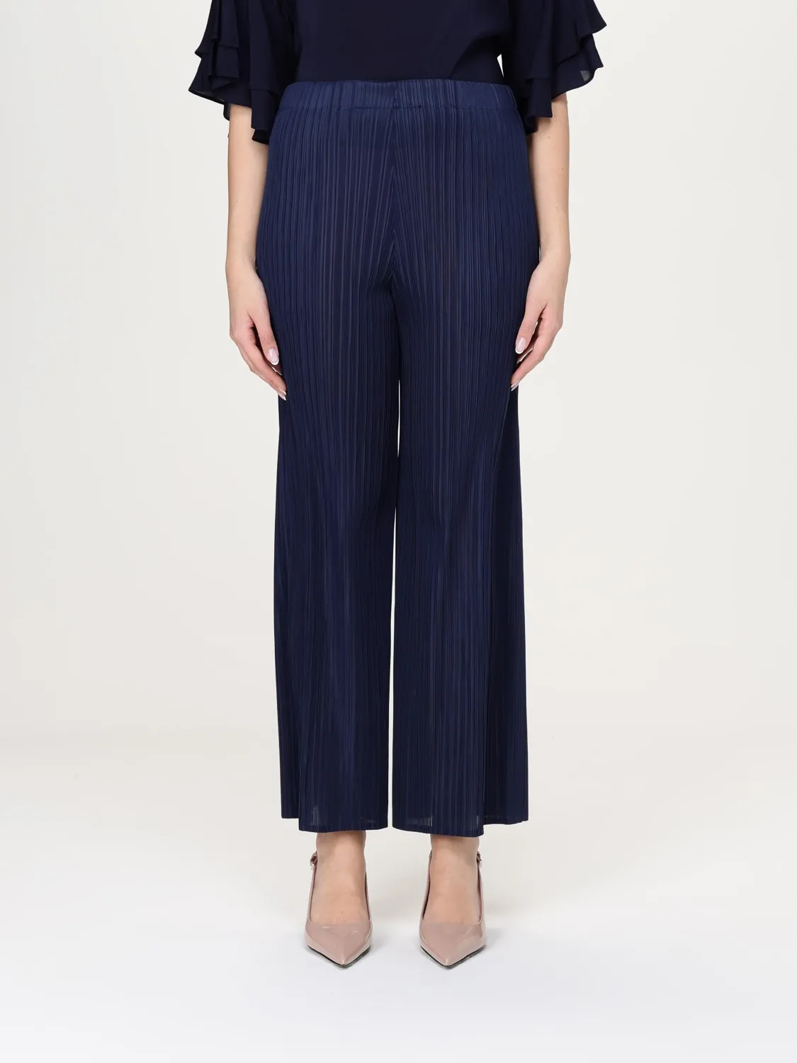 Pantalone Meimeij in crêpe plissettato