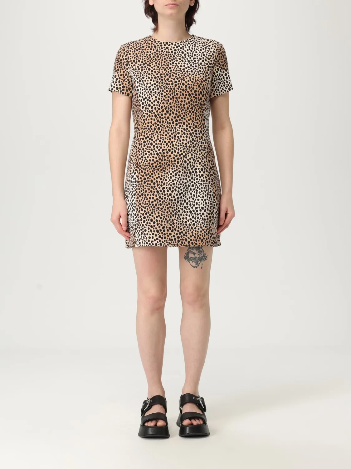 Abito animalier Michael Kors in crepe stretch