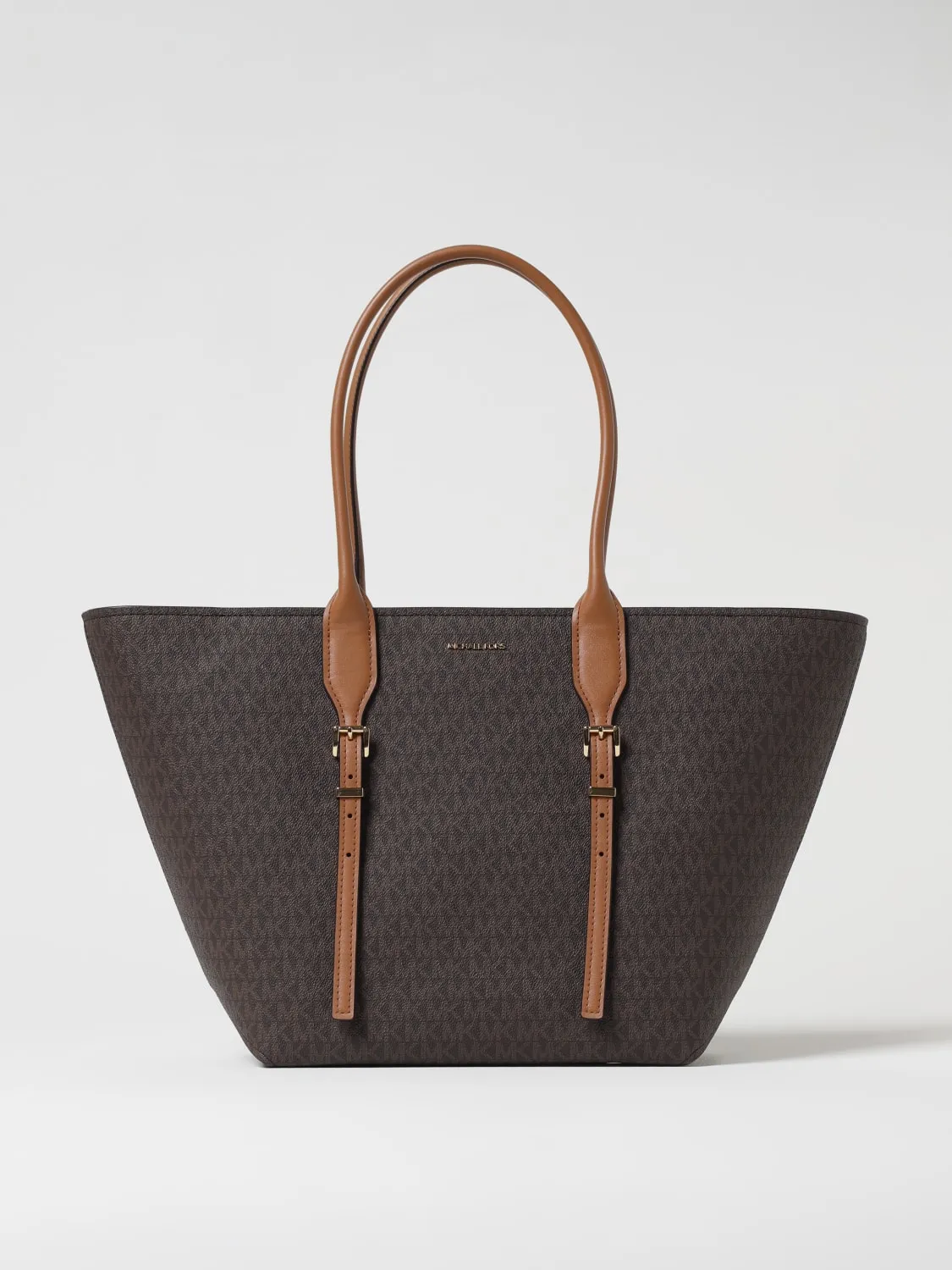 Borsa Moore Tote Michael Kors in cotone spalmato a grana opaca con monogram MK all over