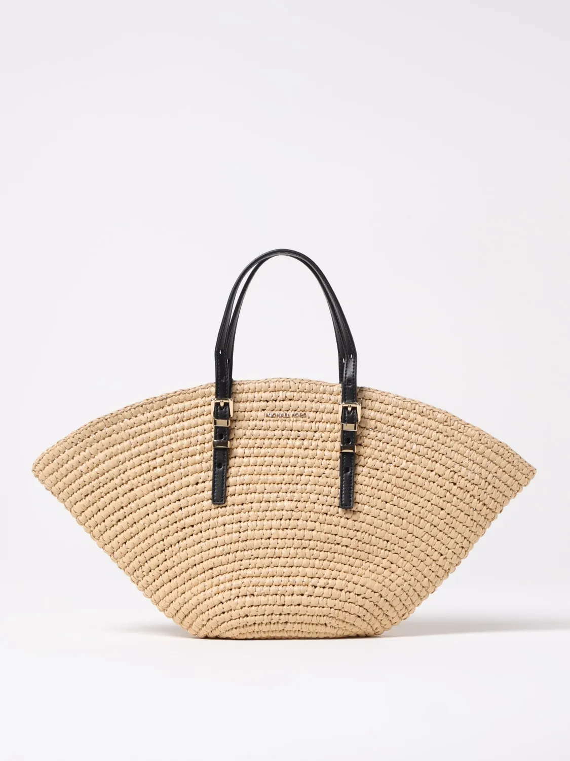 Borsa tote Isa piccola in paglia lavorata a mano Michael Kors