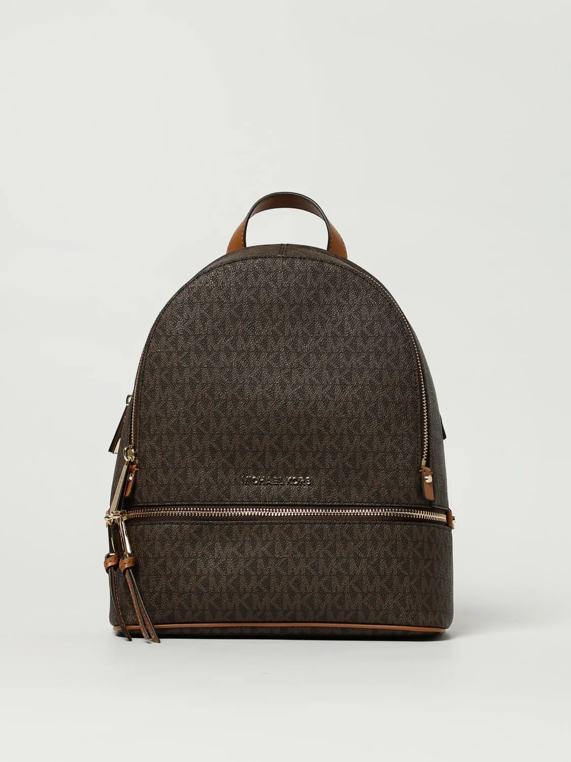 Zaino Rhea Medium Michael Kors in cotone spalmato con monogram all over