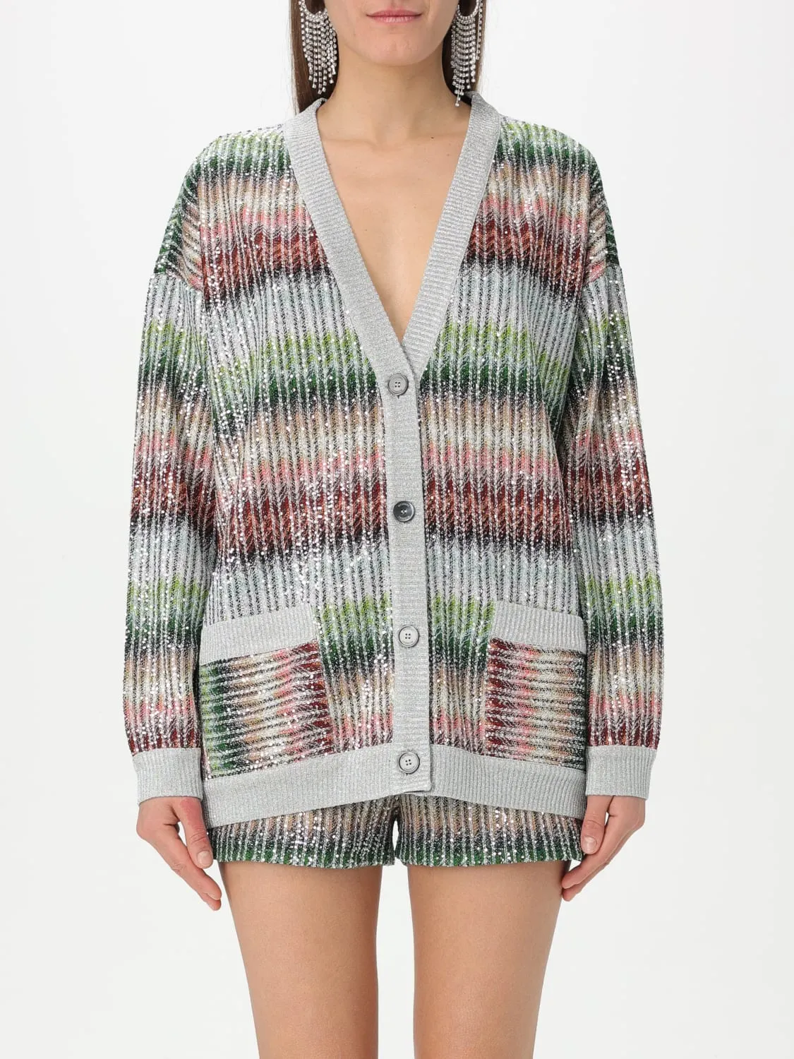 Cardigan Missoni in misto viscosa lurex