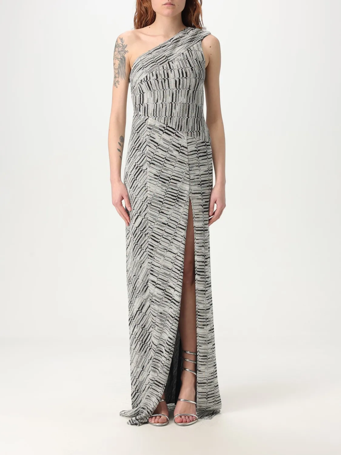 Abito monospalla Missoni in viscosa lurex