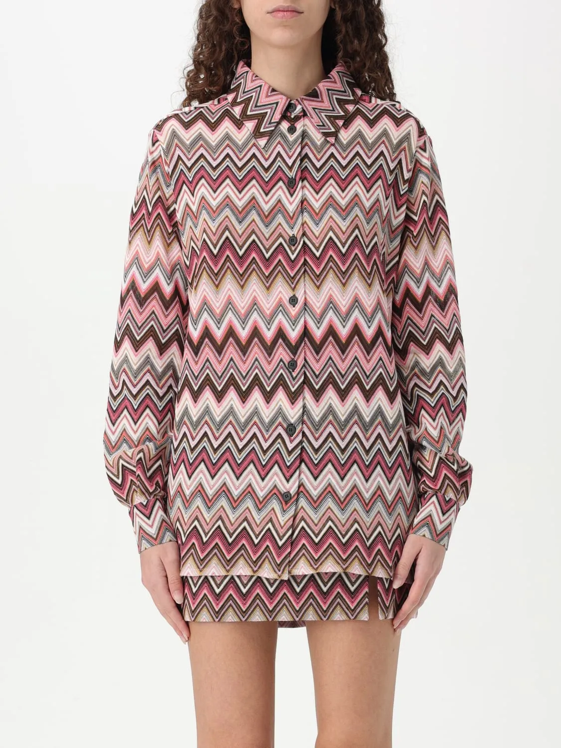 Camicia Missoni in cotone e viscosa zig zag