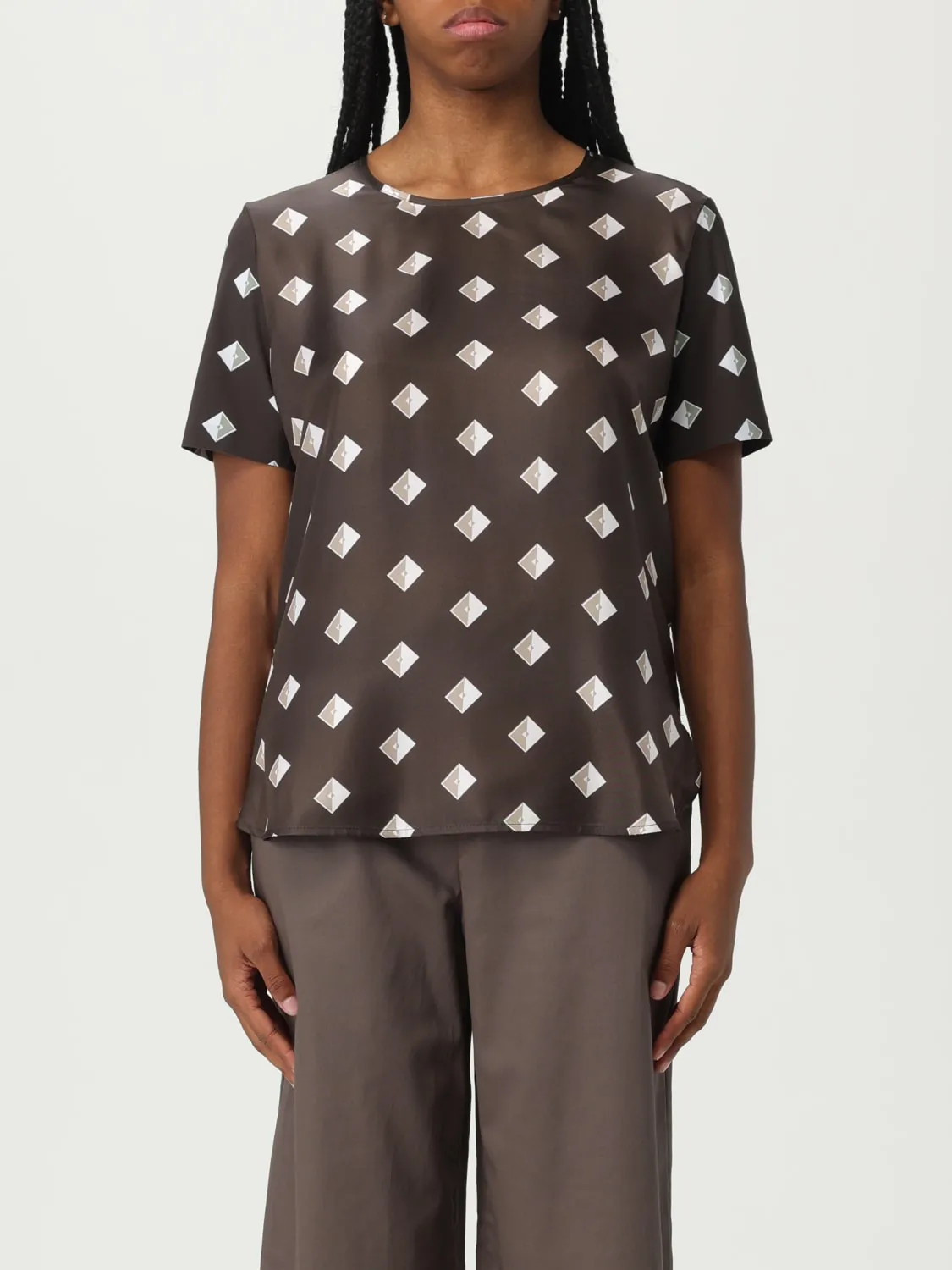 Blusa MM Max Mara in seta con stampa geometrica