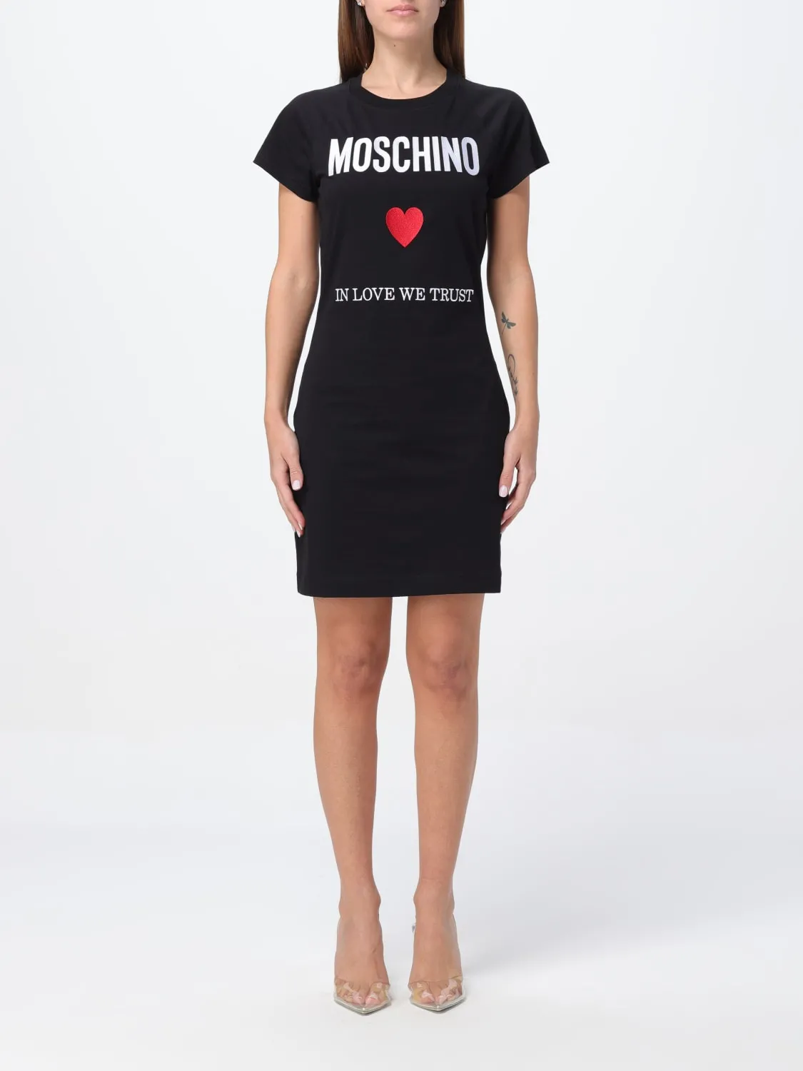 Abito modello T-shirt con ricamo Moschino Couture