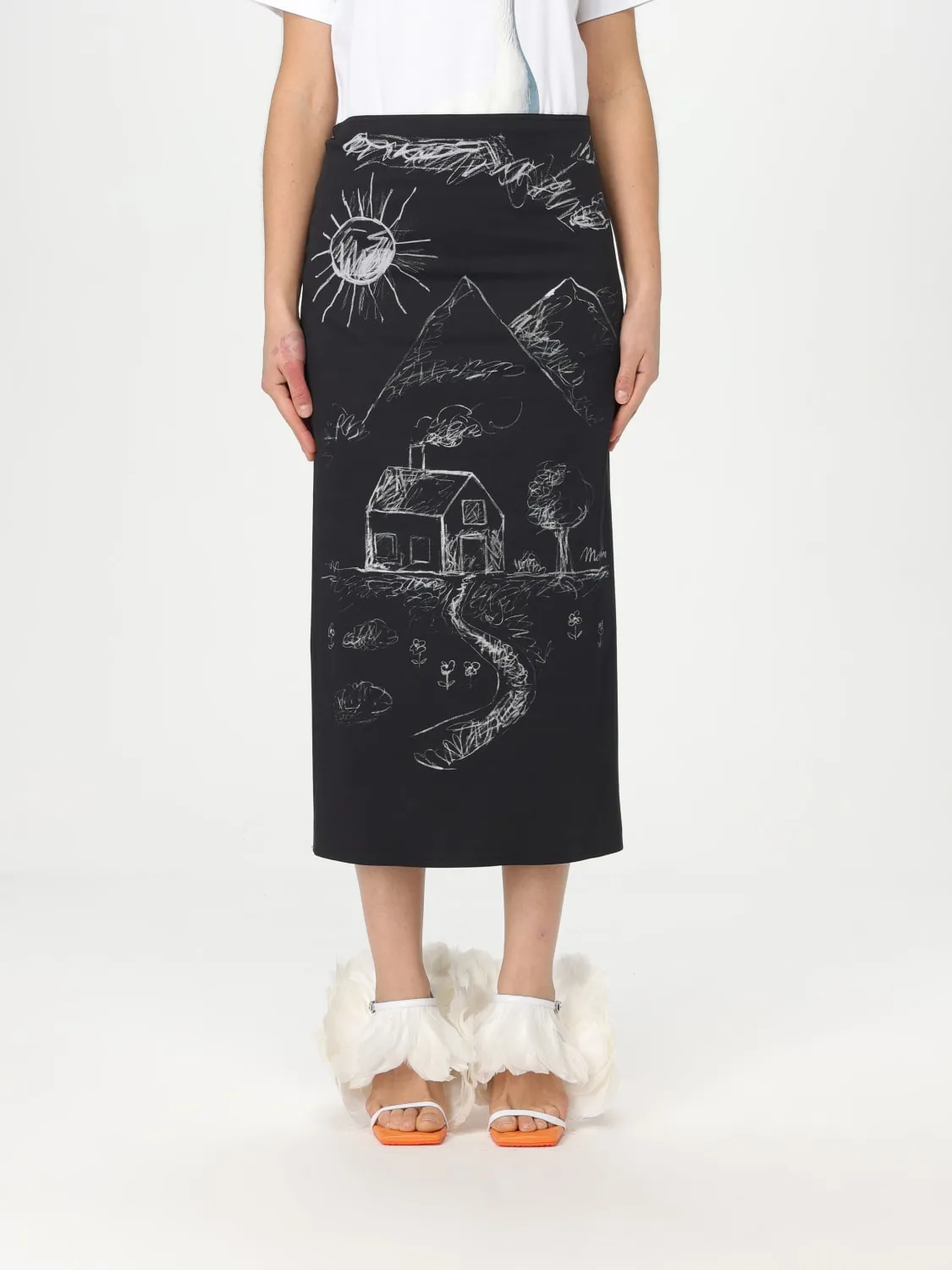 Gonna stampata Moschino Couture in cotone