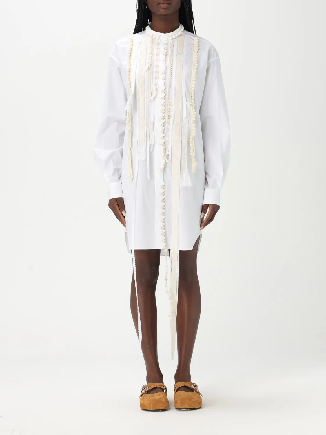 Abito chemisier Moschino Couture in cotone con applicazioni