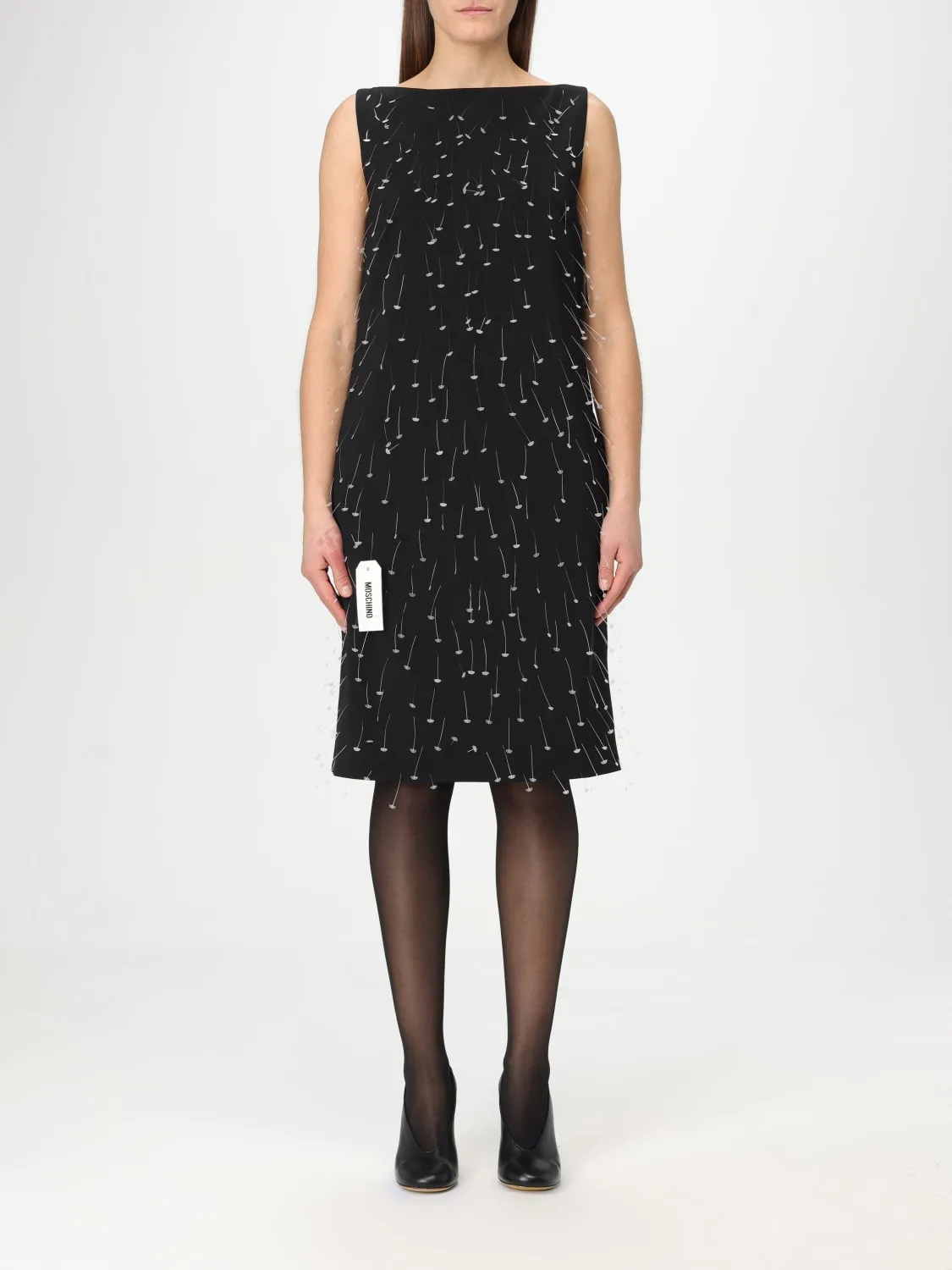 Abito Moschino Couture in crepe con applicazioni