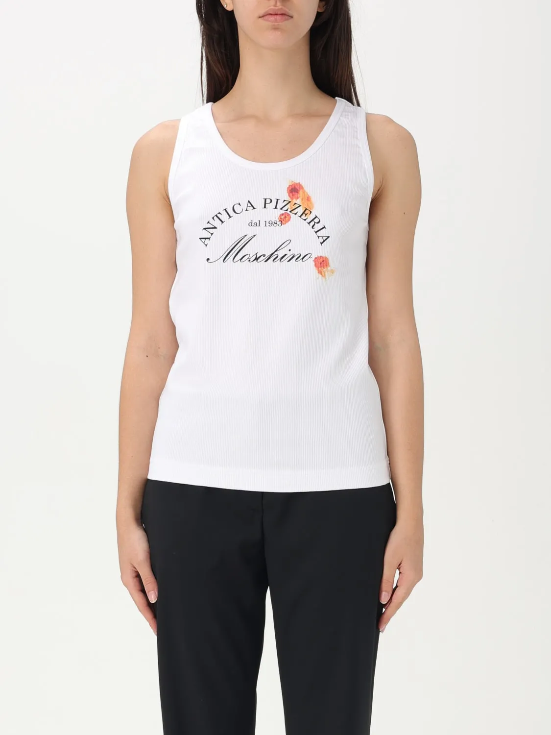 Top in cotone stampata Moschino Couture