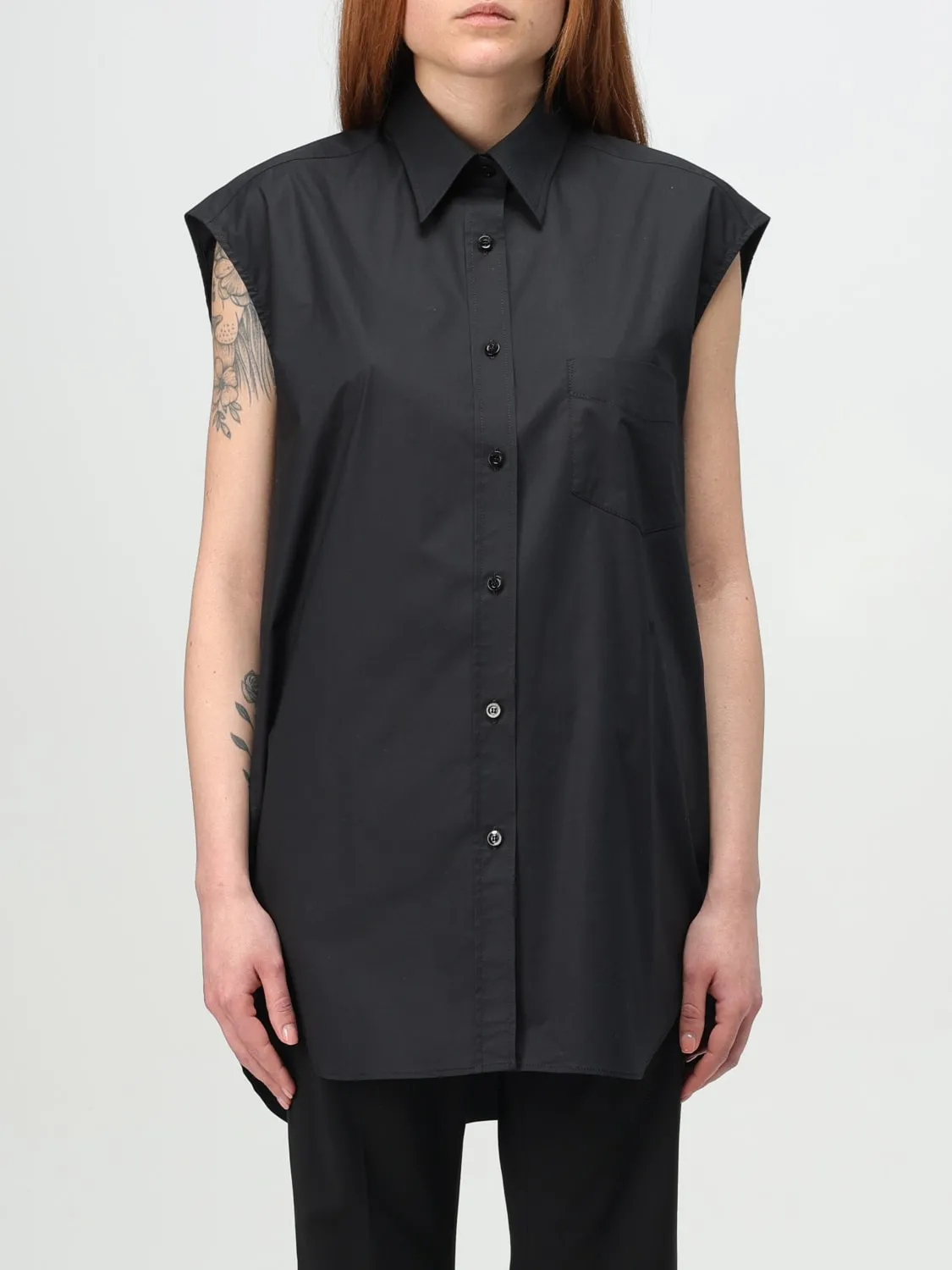 Camicia smanicata Moschino Couture in cotone