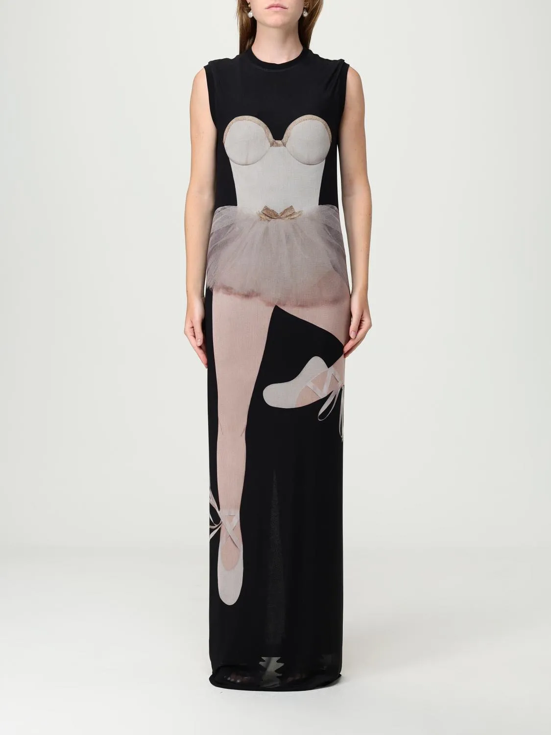 Abito lungo stampa ballerina Moschino Couture