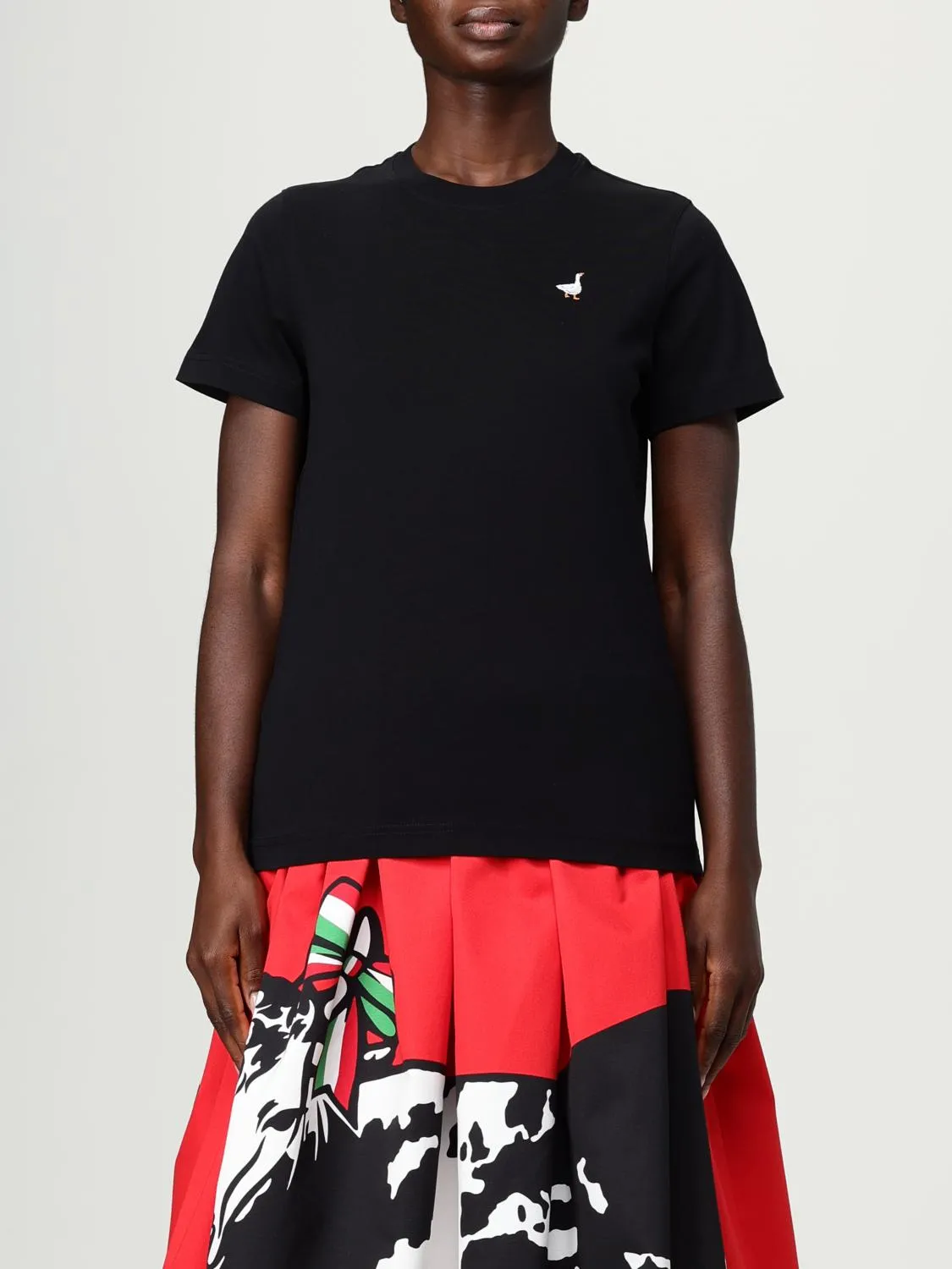 T-shirt in cotone con mini logo Moschino Couture