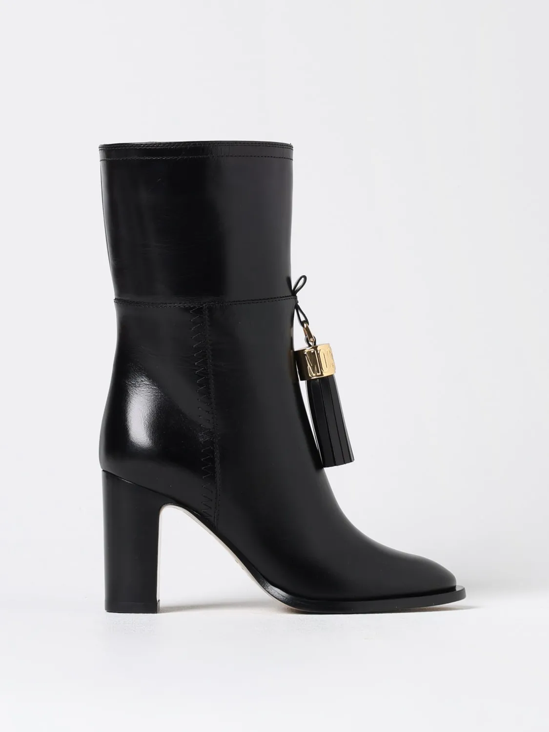 Stivaletto Moschino Couture in pelle spazzolata con nappe