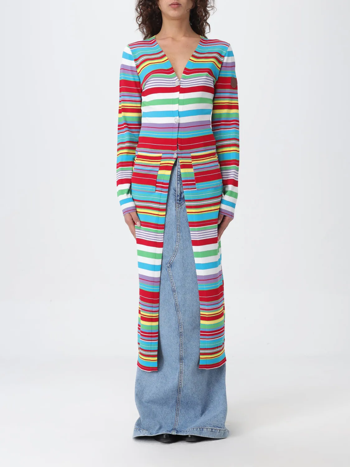 Cardigan a righe lungo Moschino Jeans