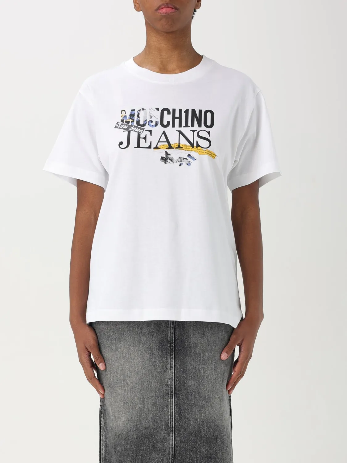 T-shirt in cotone con logo Moschino Jeans
