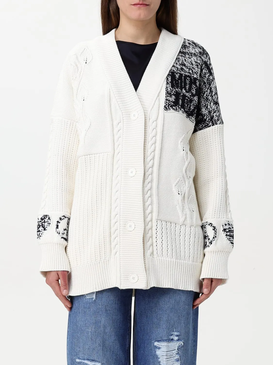 Cardigan Moschino Jeans in maglia di misto cotone