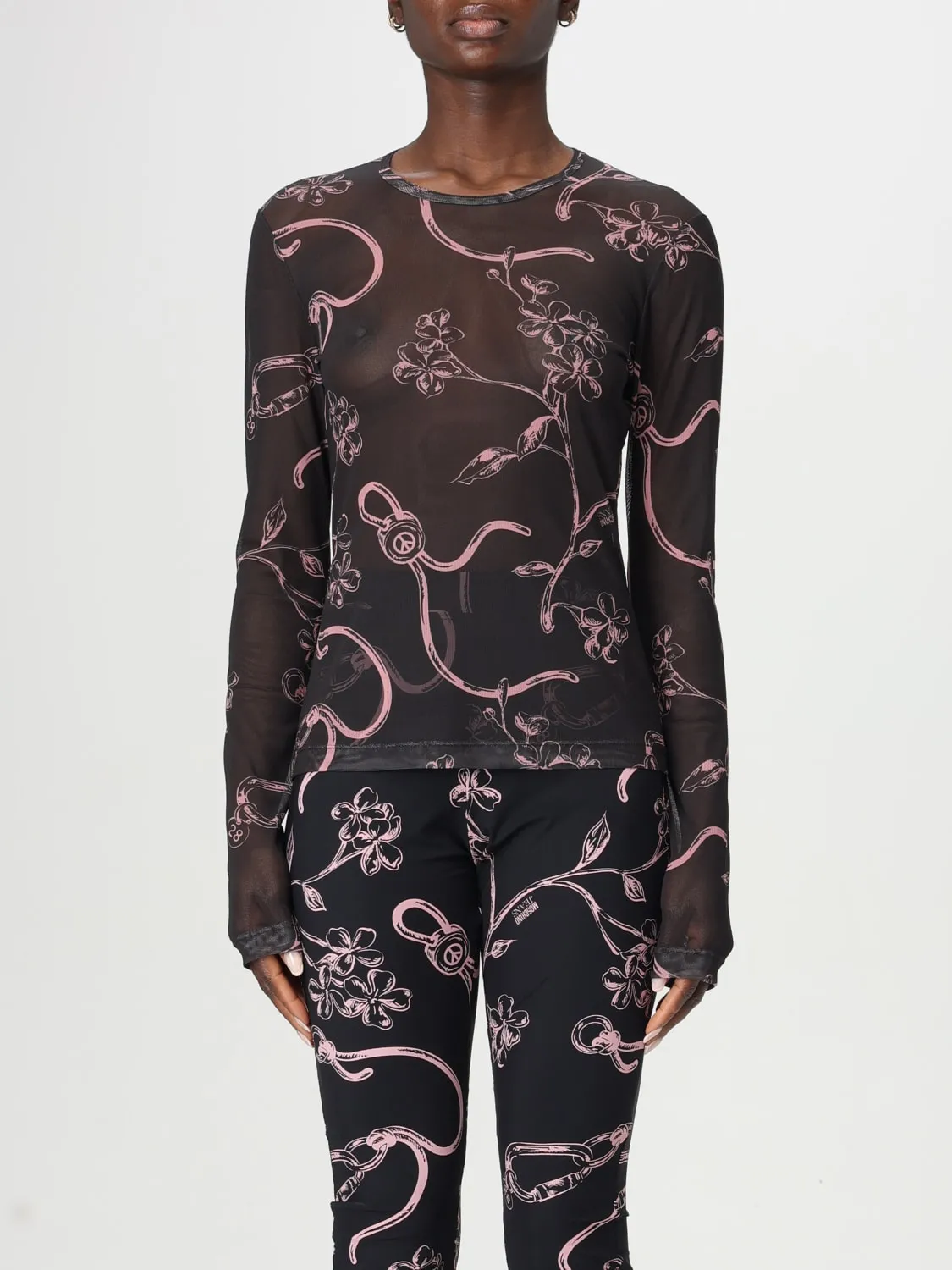 Top Moschino Jeans in jersey stampato