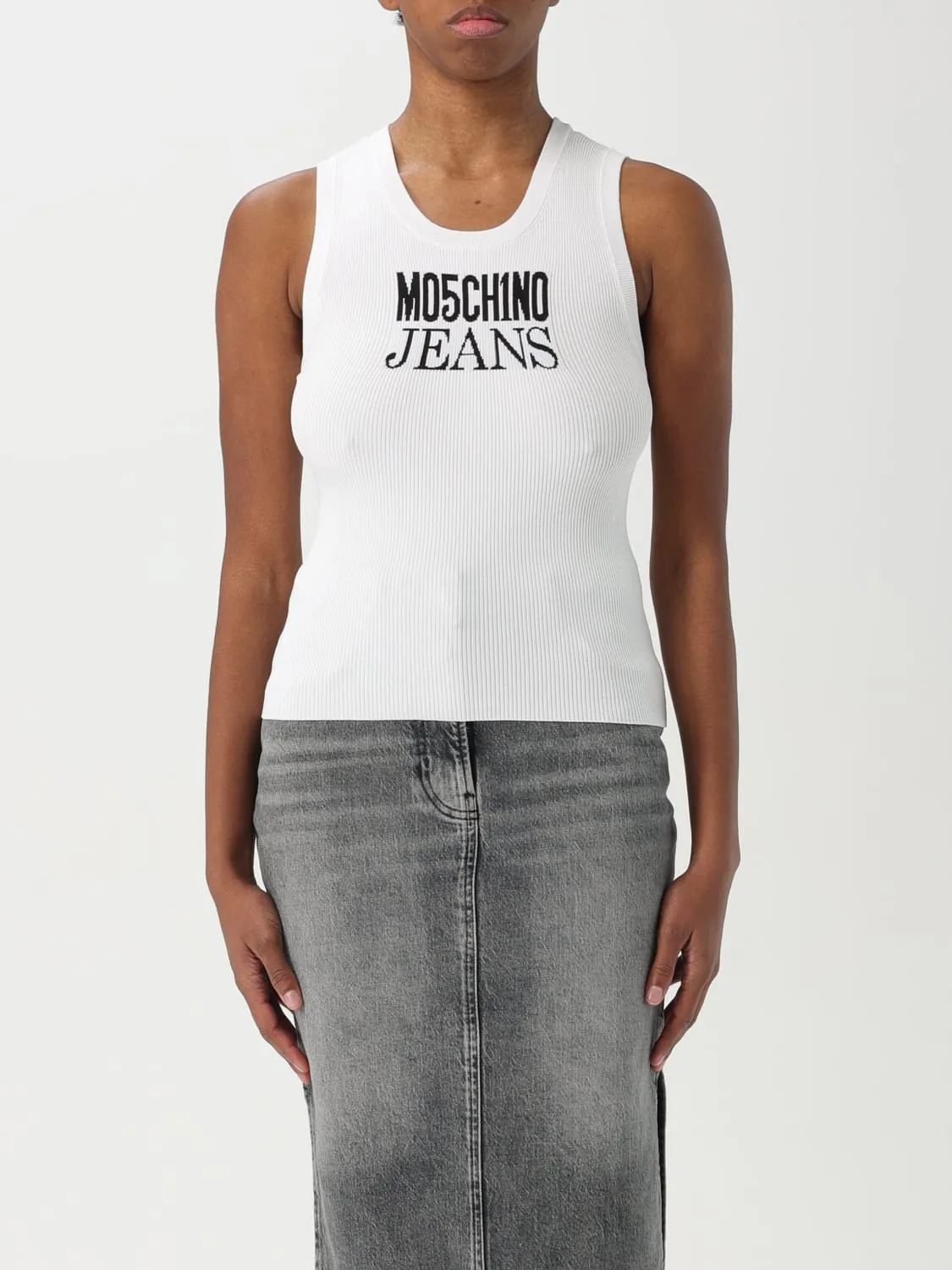 Canotta Moschino Jeans in jersey con logo
