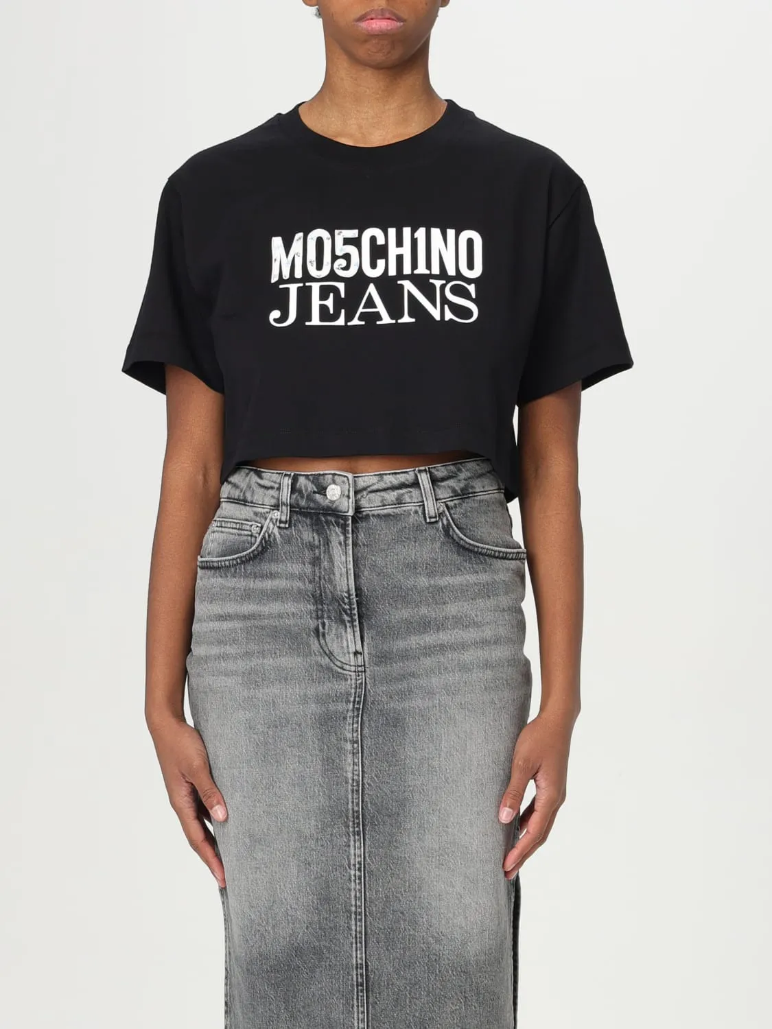T-shirt cropped Moschino Jeans in cotone