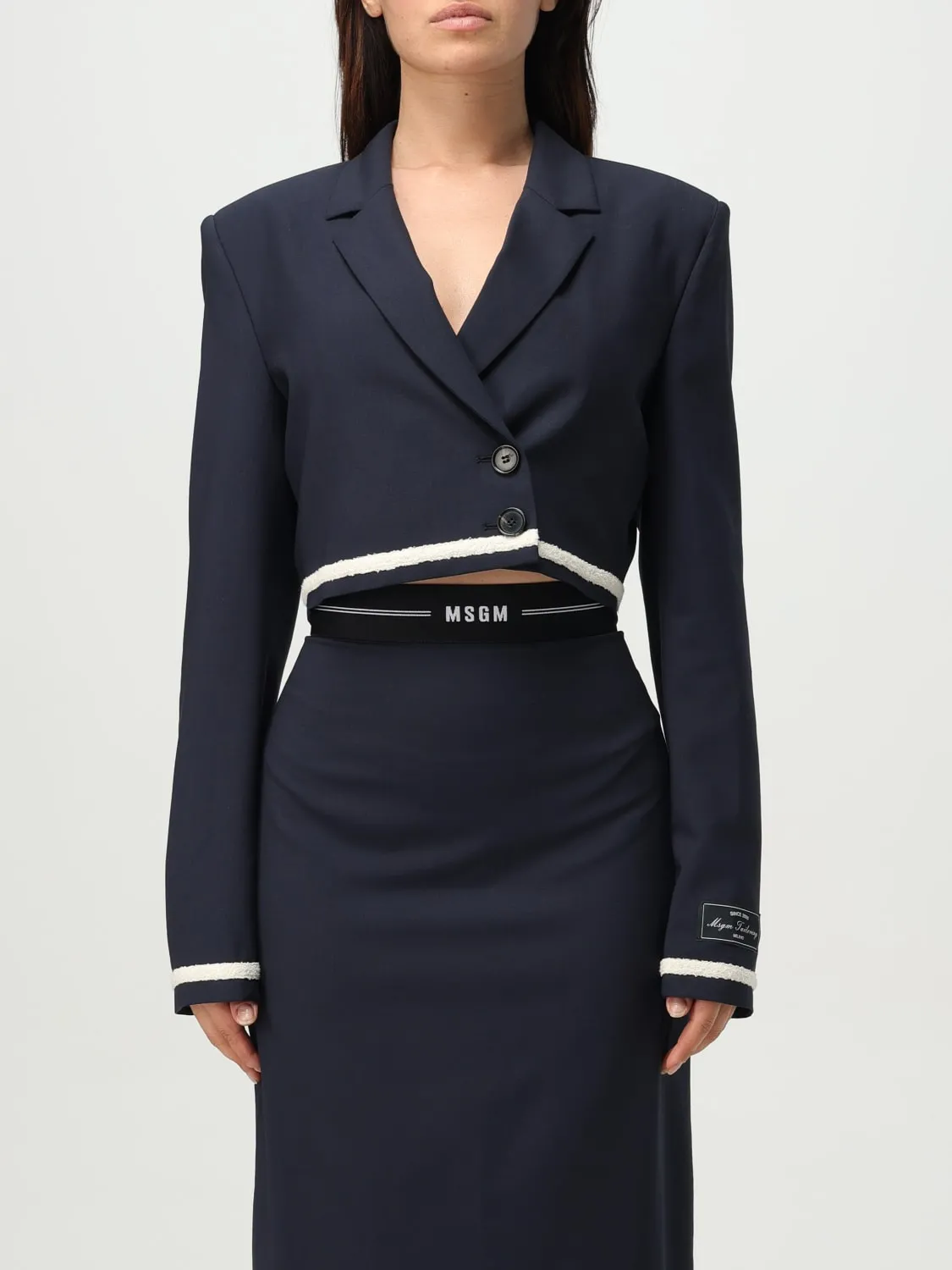 Blazer a doppiopetto crop MSGM