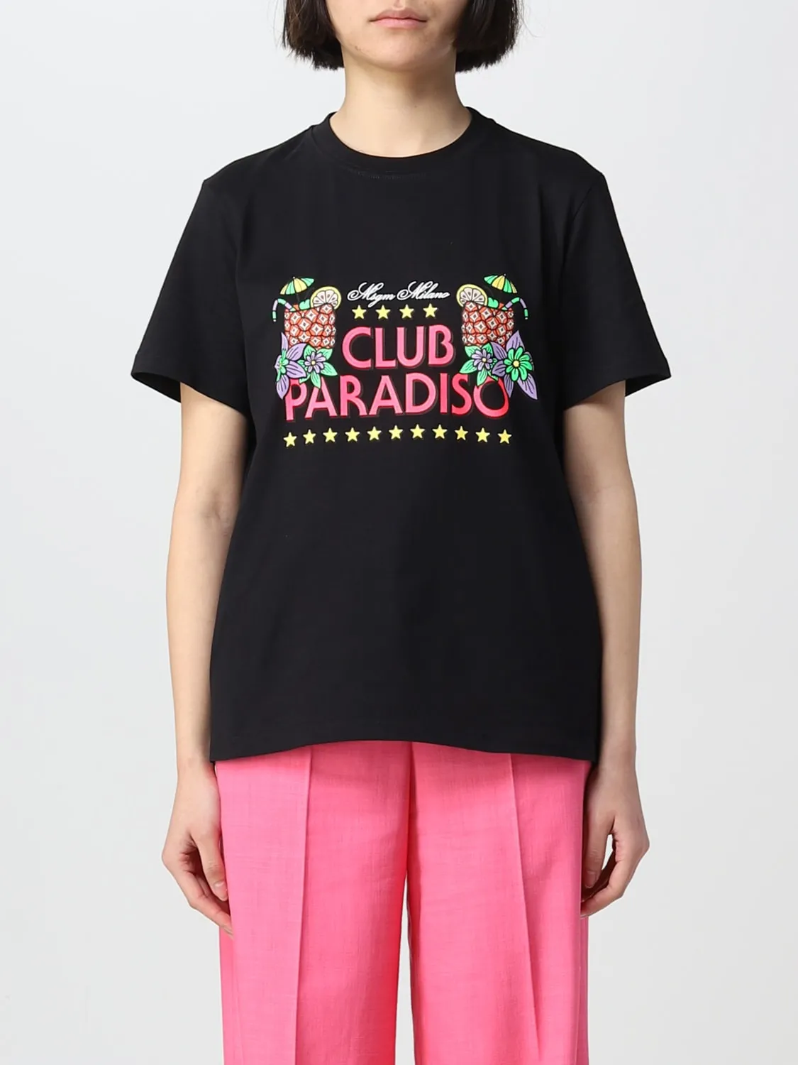 T-shirt Club Paradiso MSGM in cotone